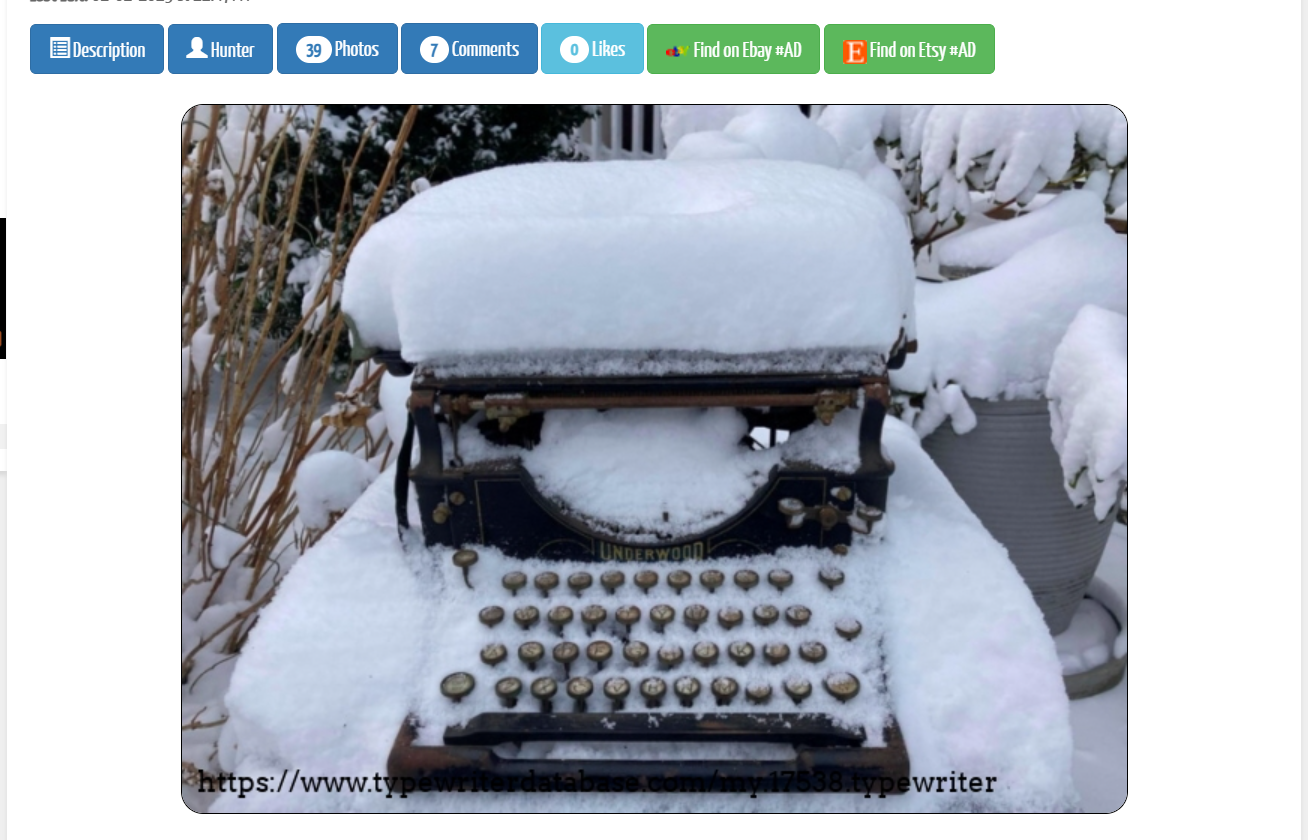 Photo of Underwood No. 4 at Typewriter Database