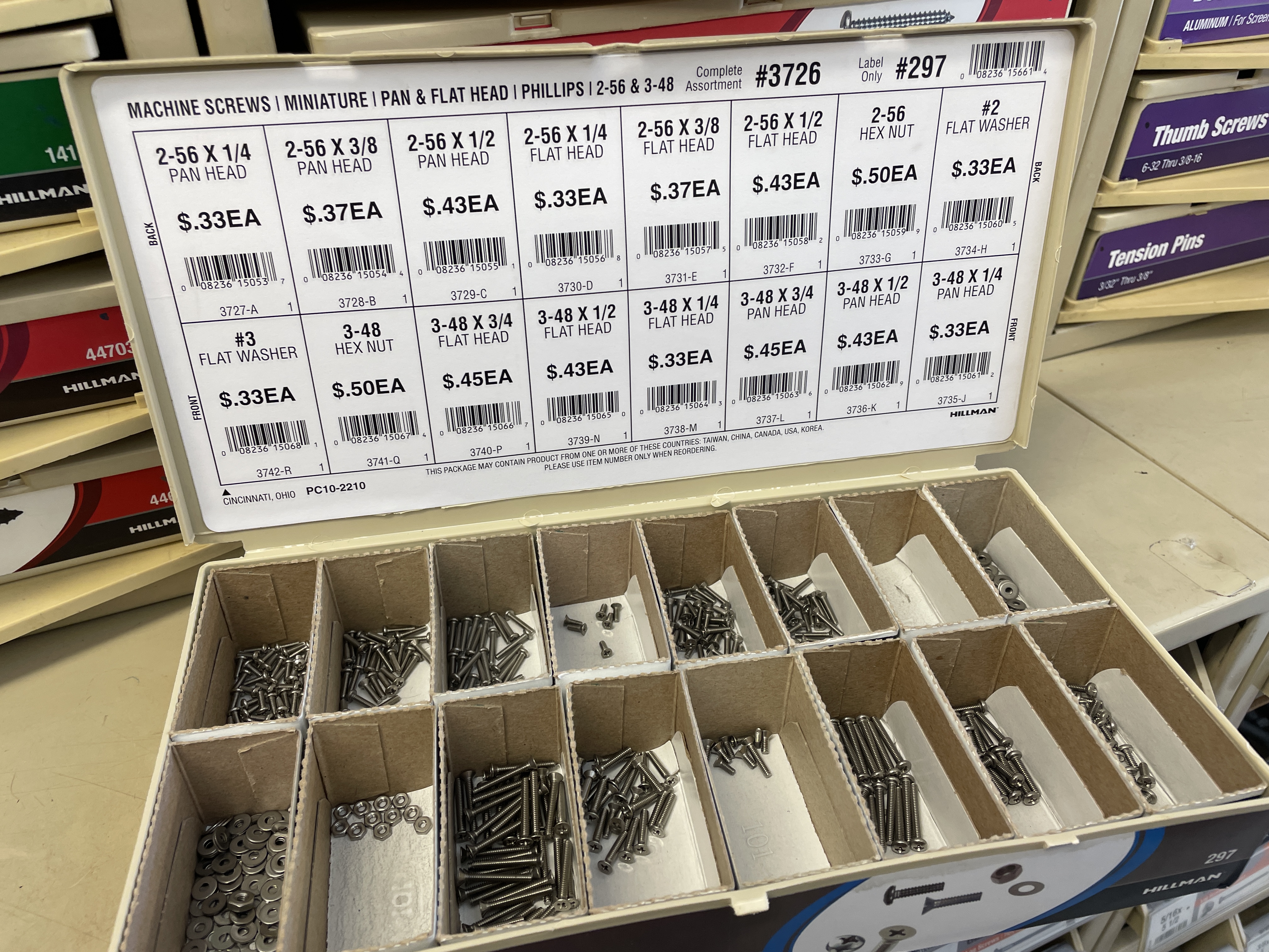 screws at hardware store