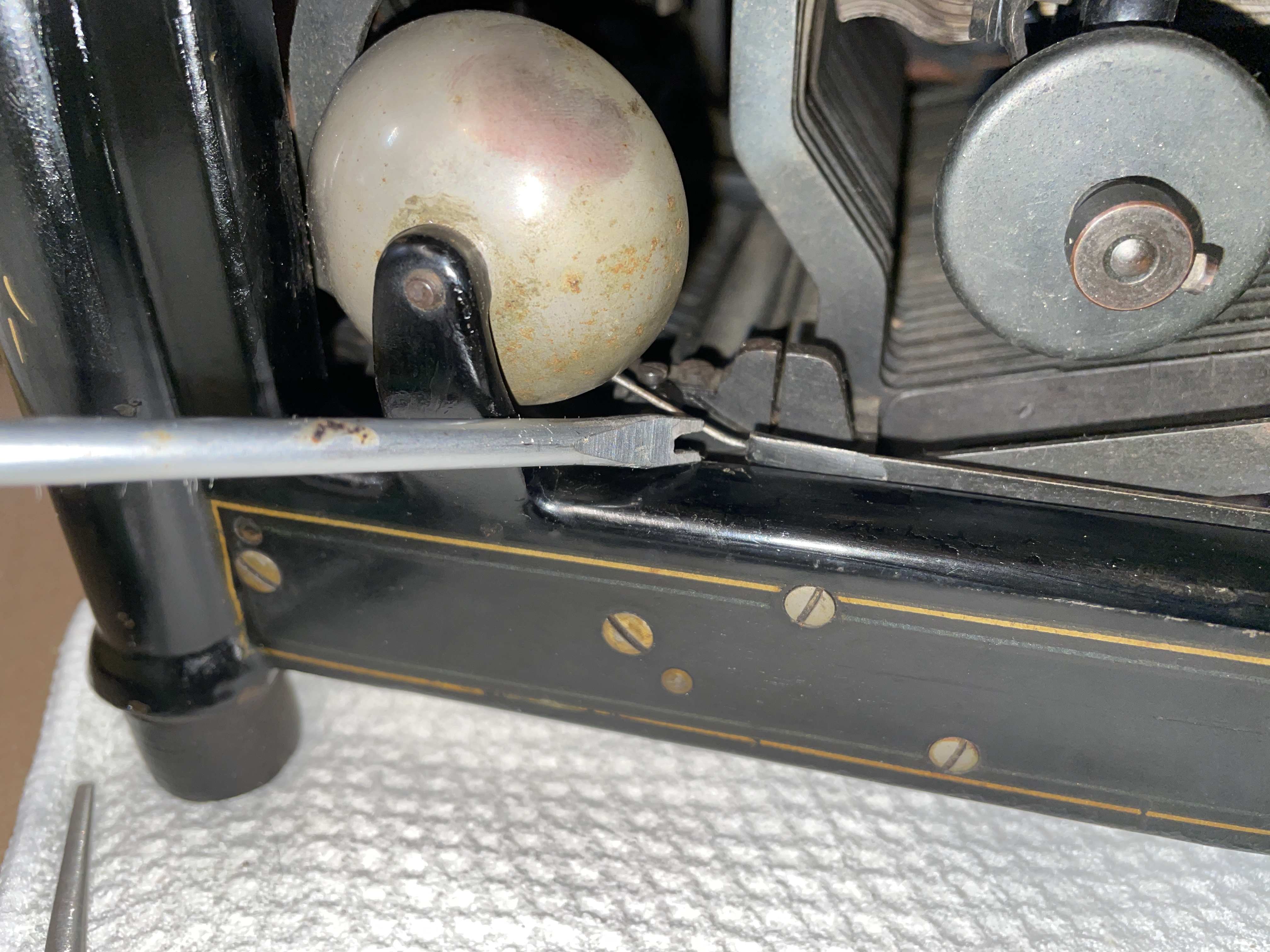 using bender tool, adjusted bell clapper upward on Underwood to produce a clearer ring