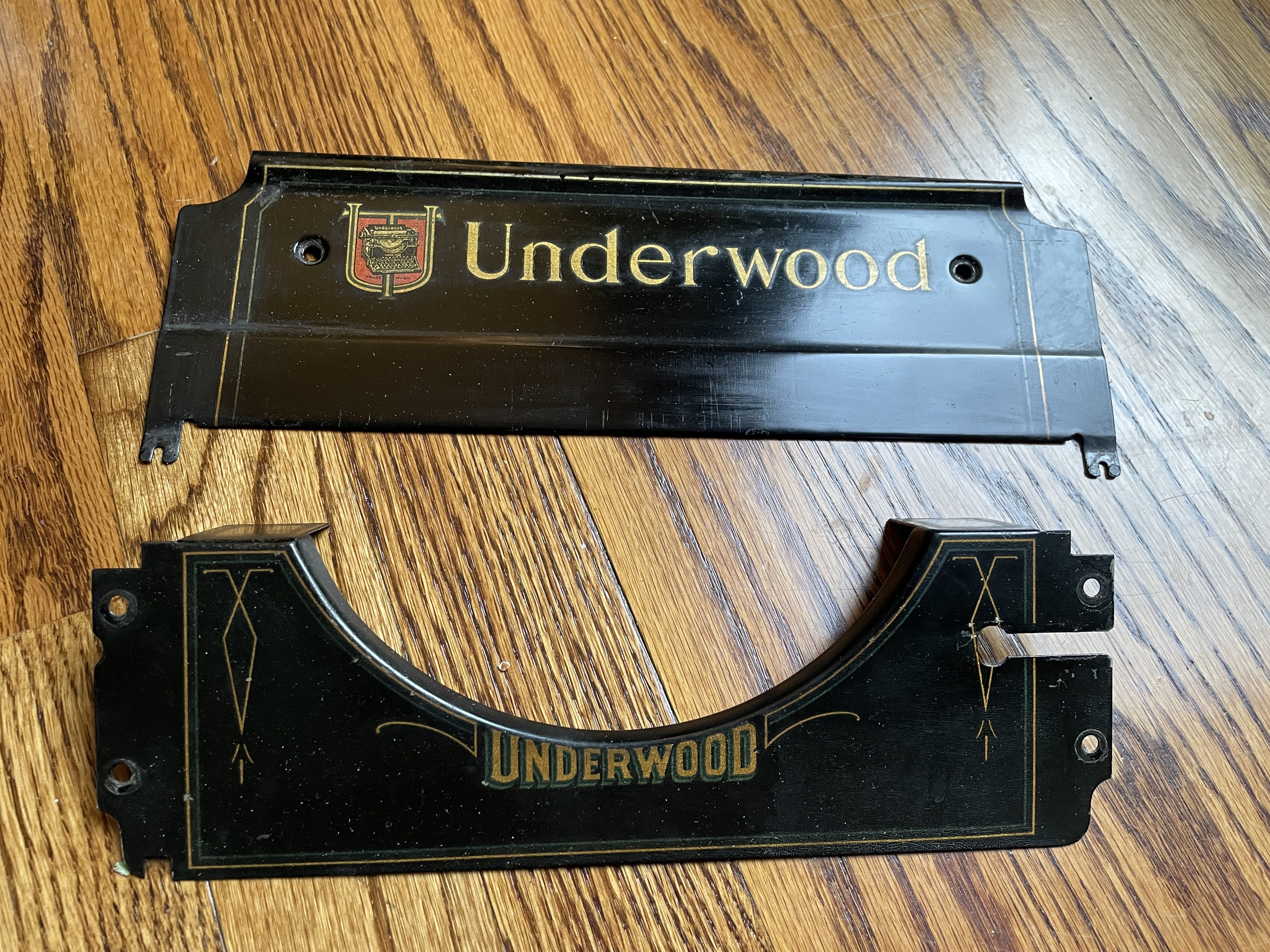 Underwood typewriter cover plates waxed with Renaissance Wax