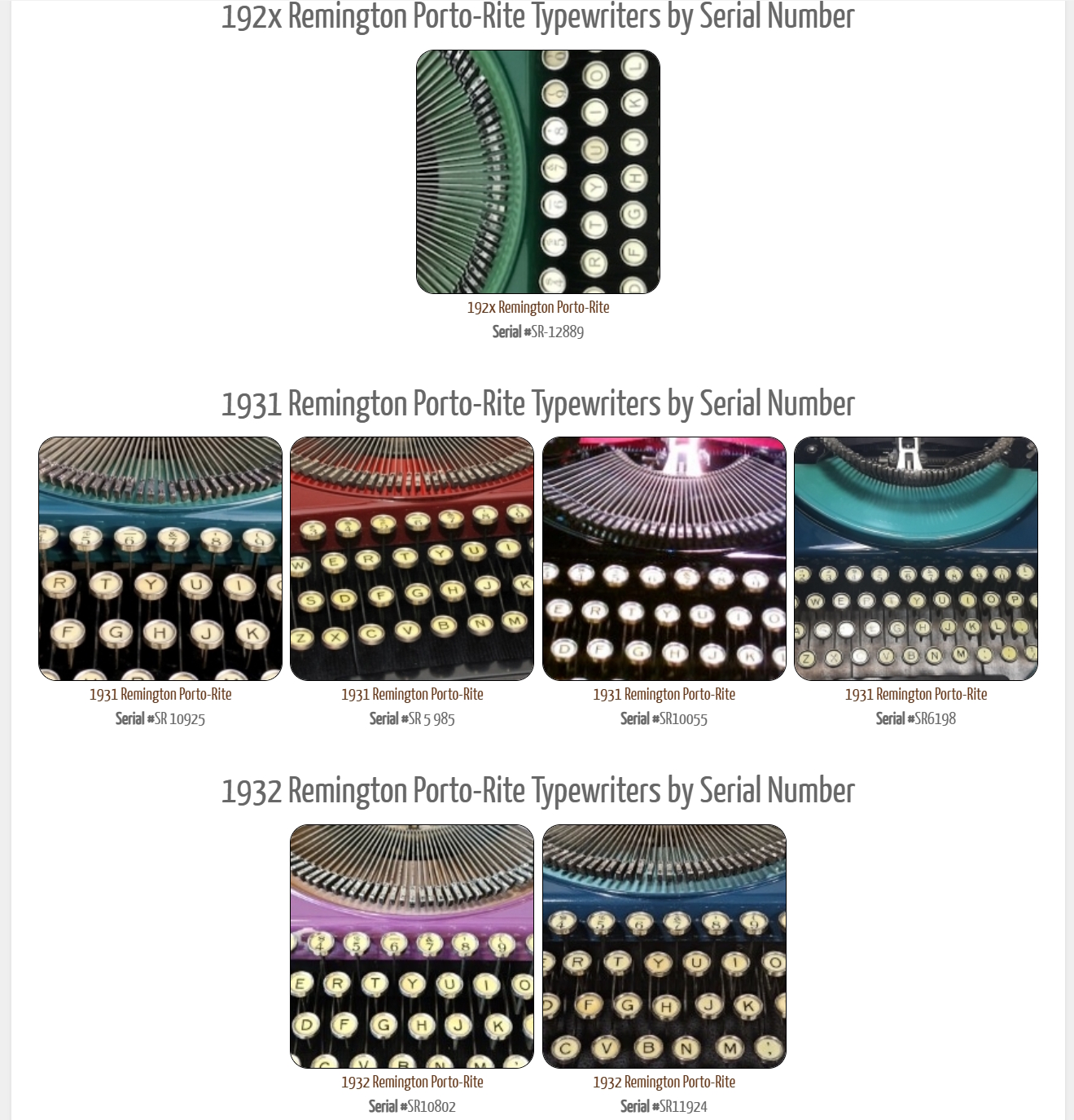 Porto-Rites at Typewriter Database