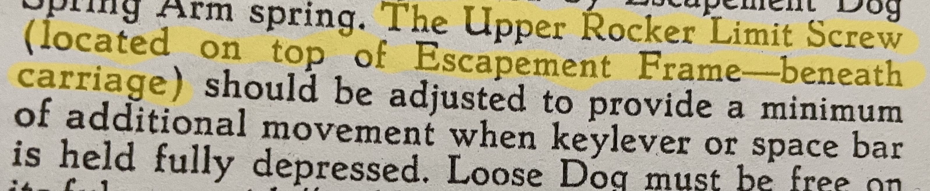 upper rocker limit screw