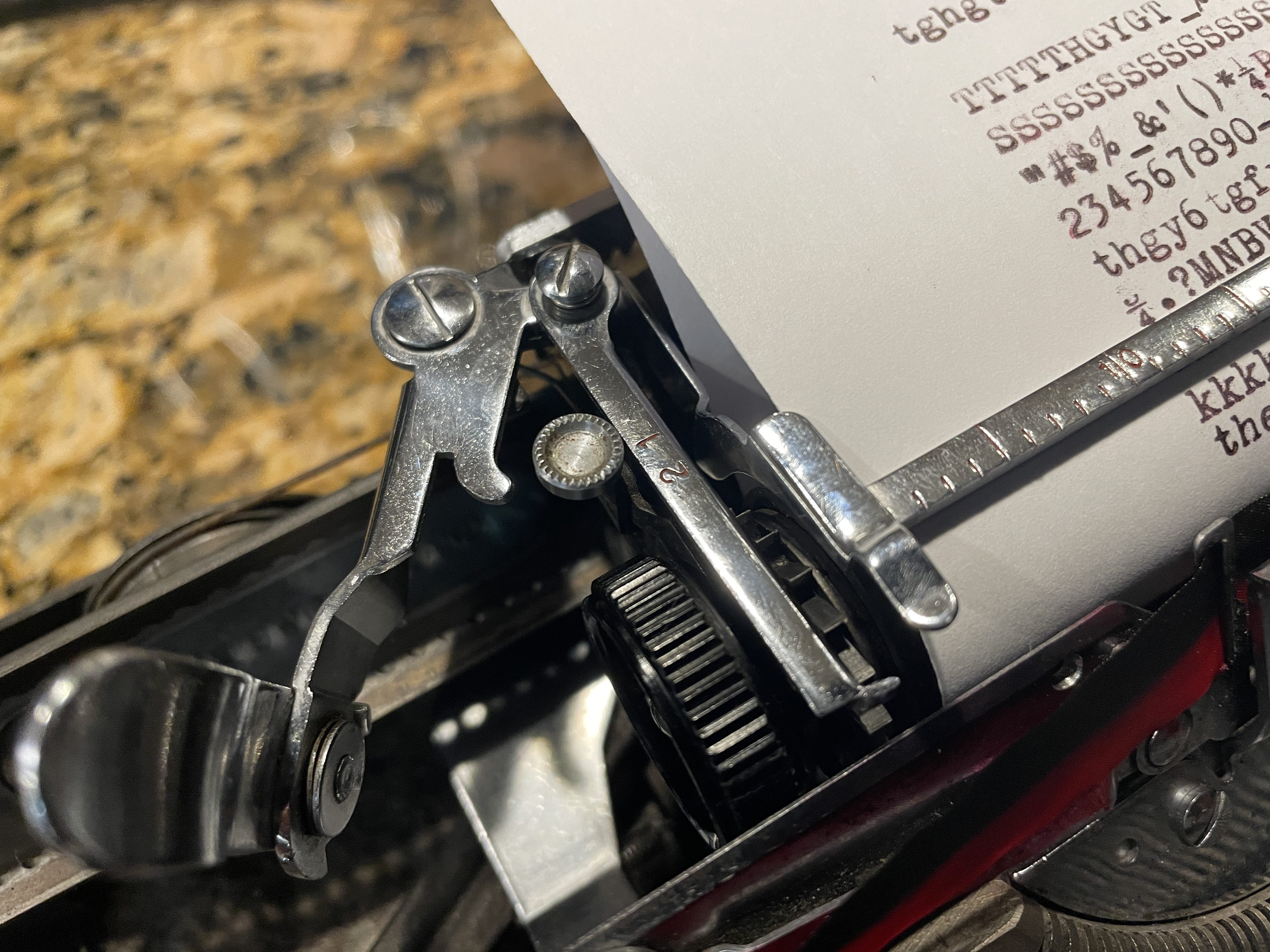 Mashed carriage return lever can affect line spacing on Hermes Babys and Rockets