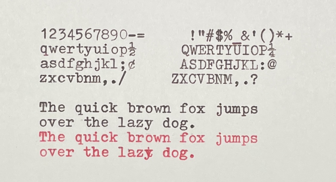 typeface sample royal Sabre typewriter
