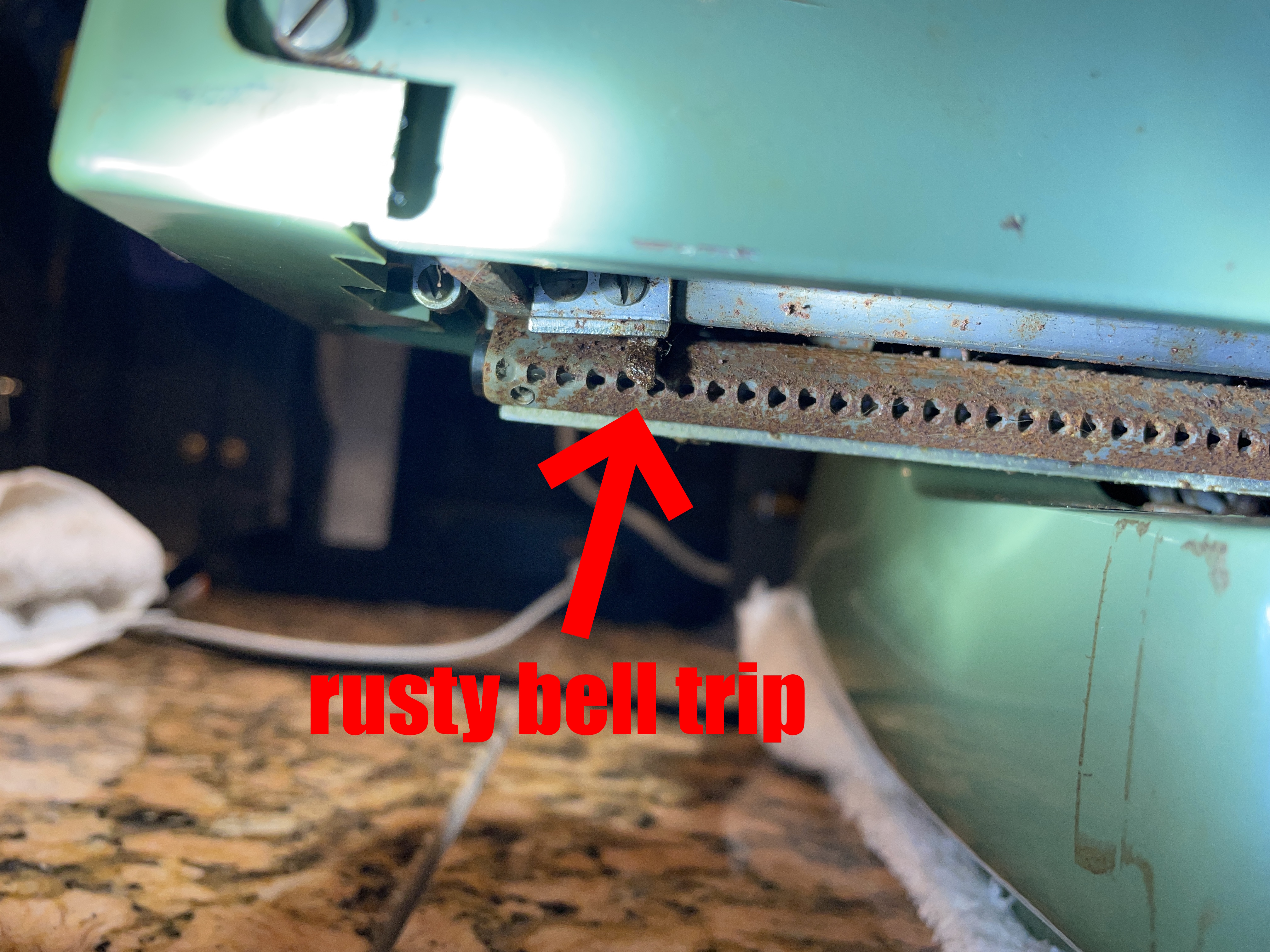 Royal Sabre portable rusted bell trip causing nonfunctional bell