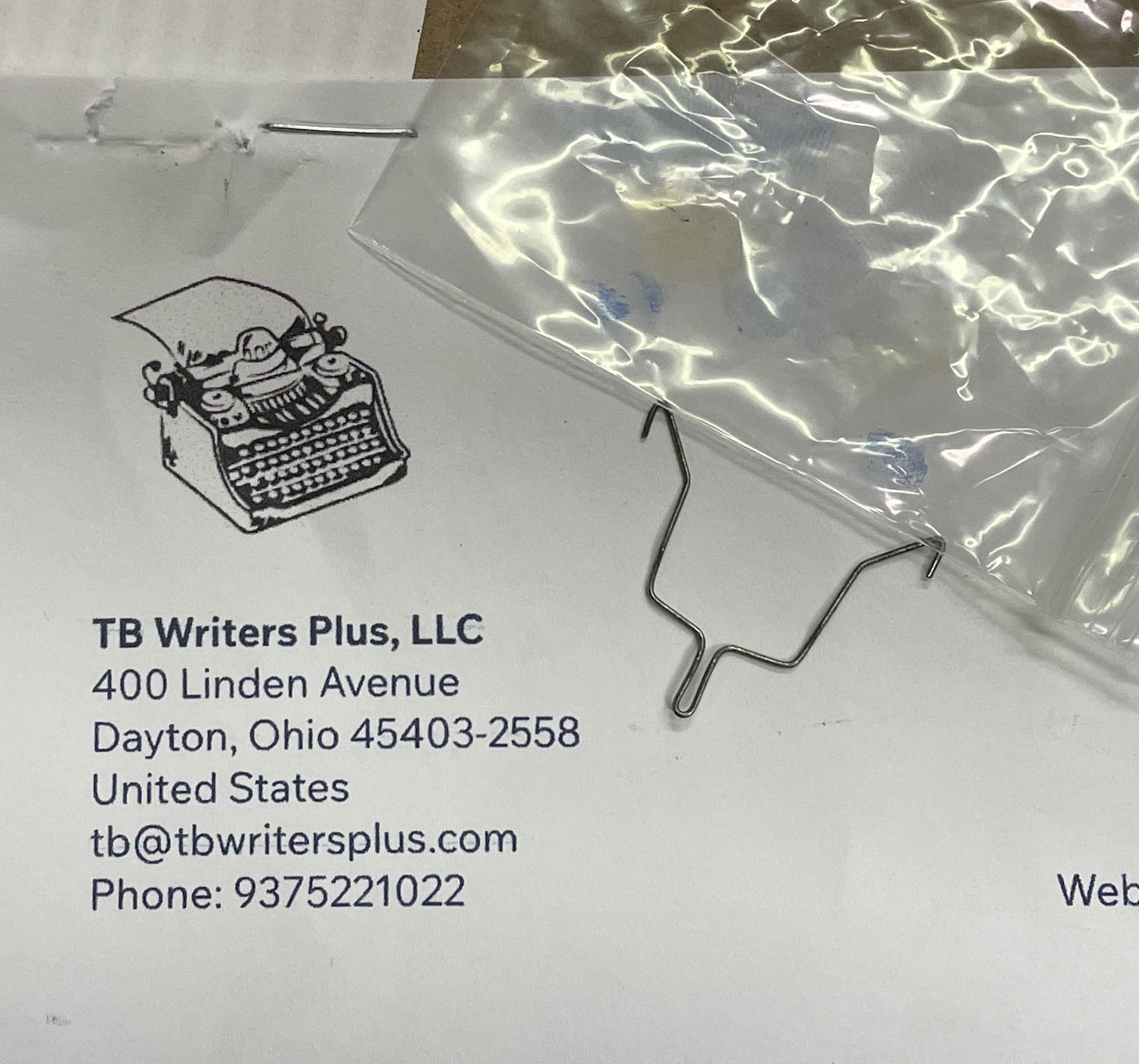 typewriter part from TB Writers Plus