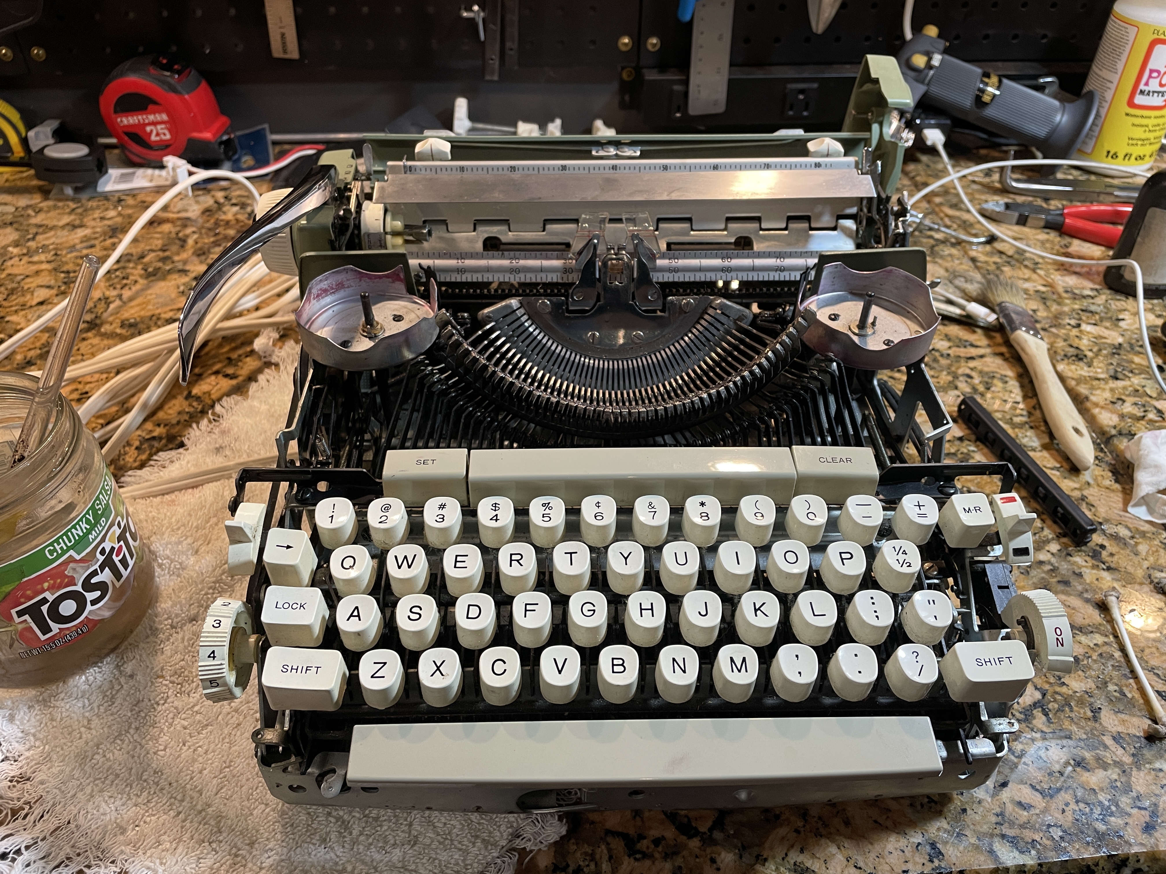 case removed from 196X Smith-Corona Coronet Electric