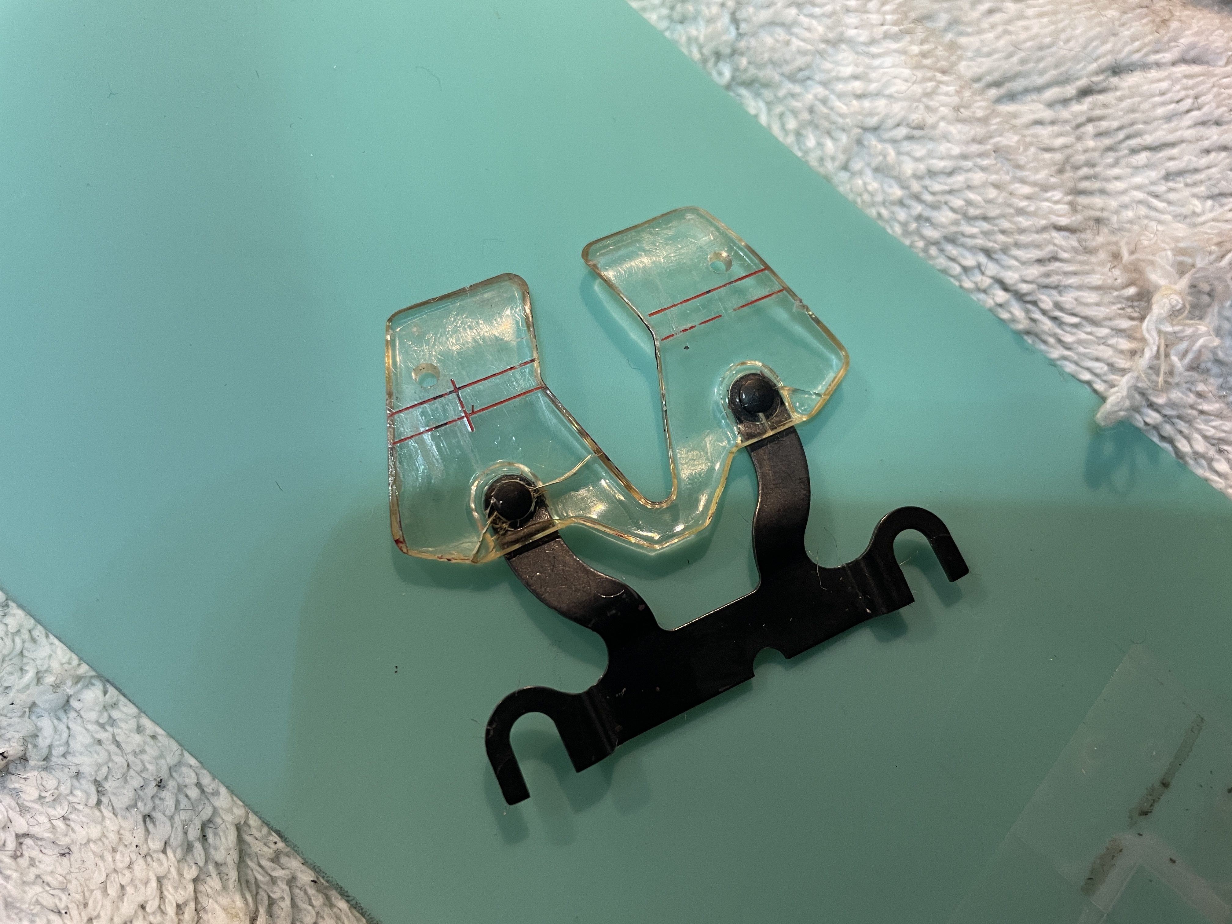 Smith-Corona plastic card holder after cleaning