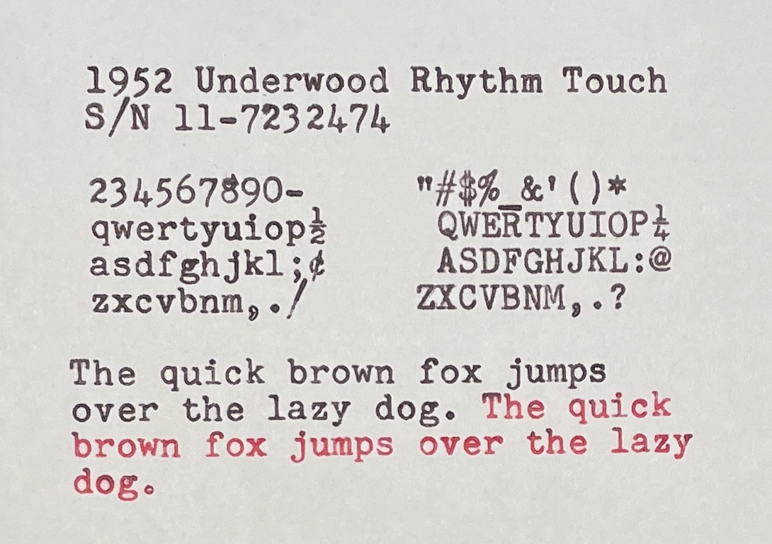 type sample of Underwood Rhythm Touch
