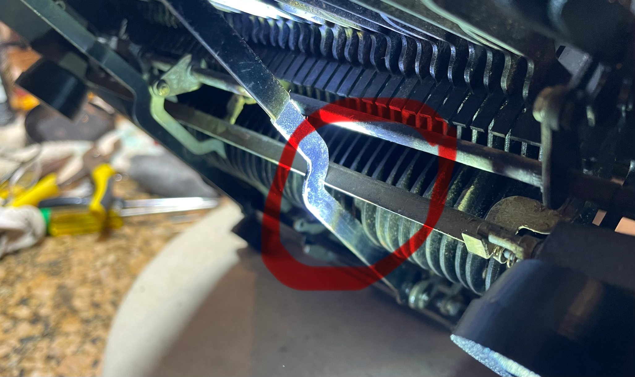 Space bar impeding line lock mechanism