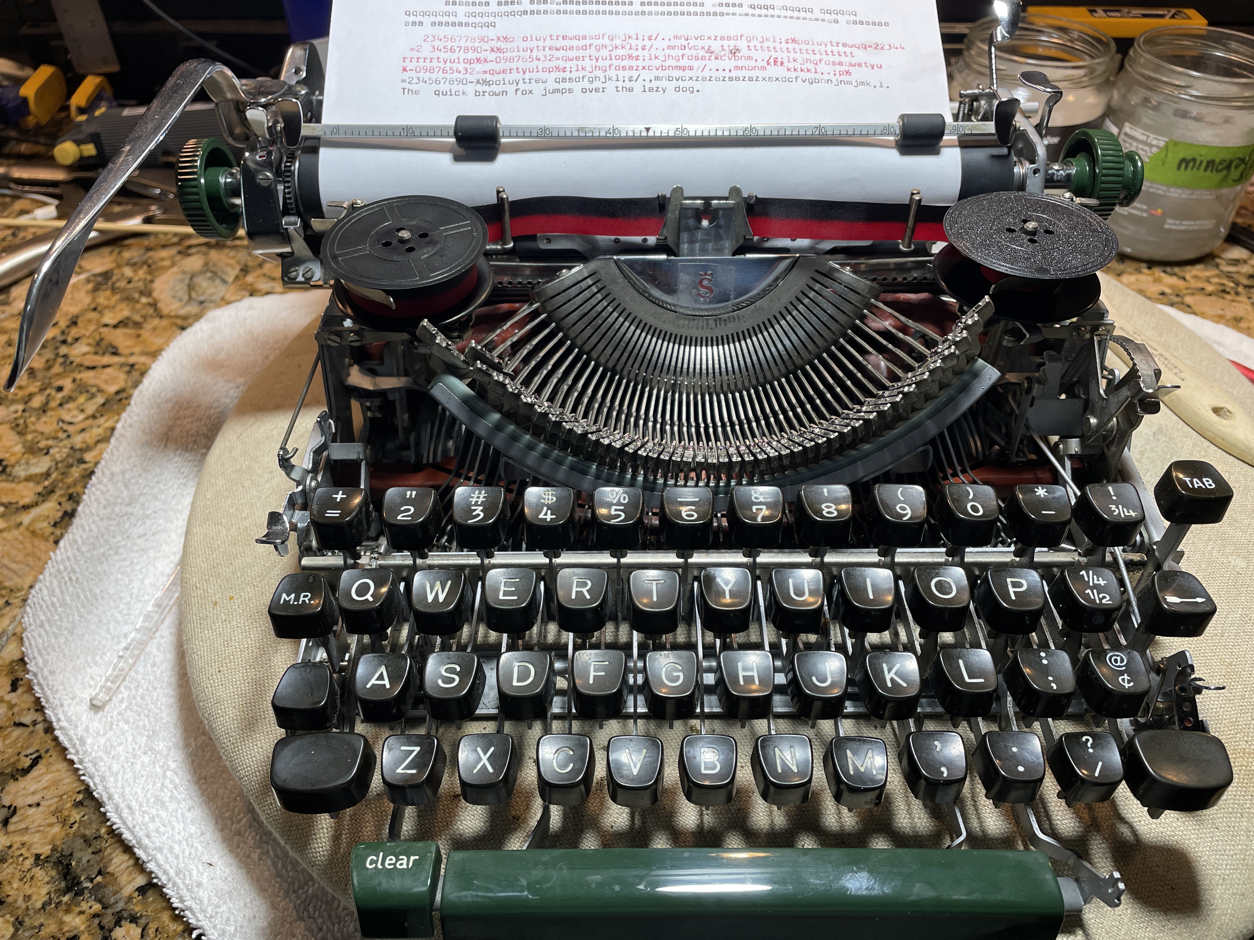 Repaired Olympia SM4 typing