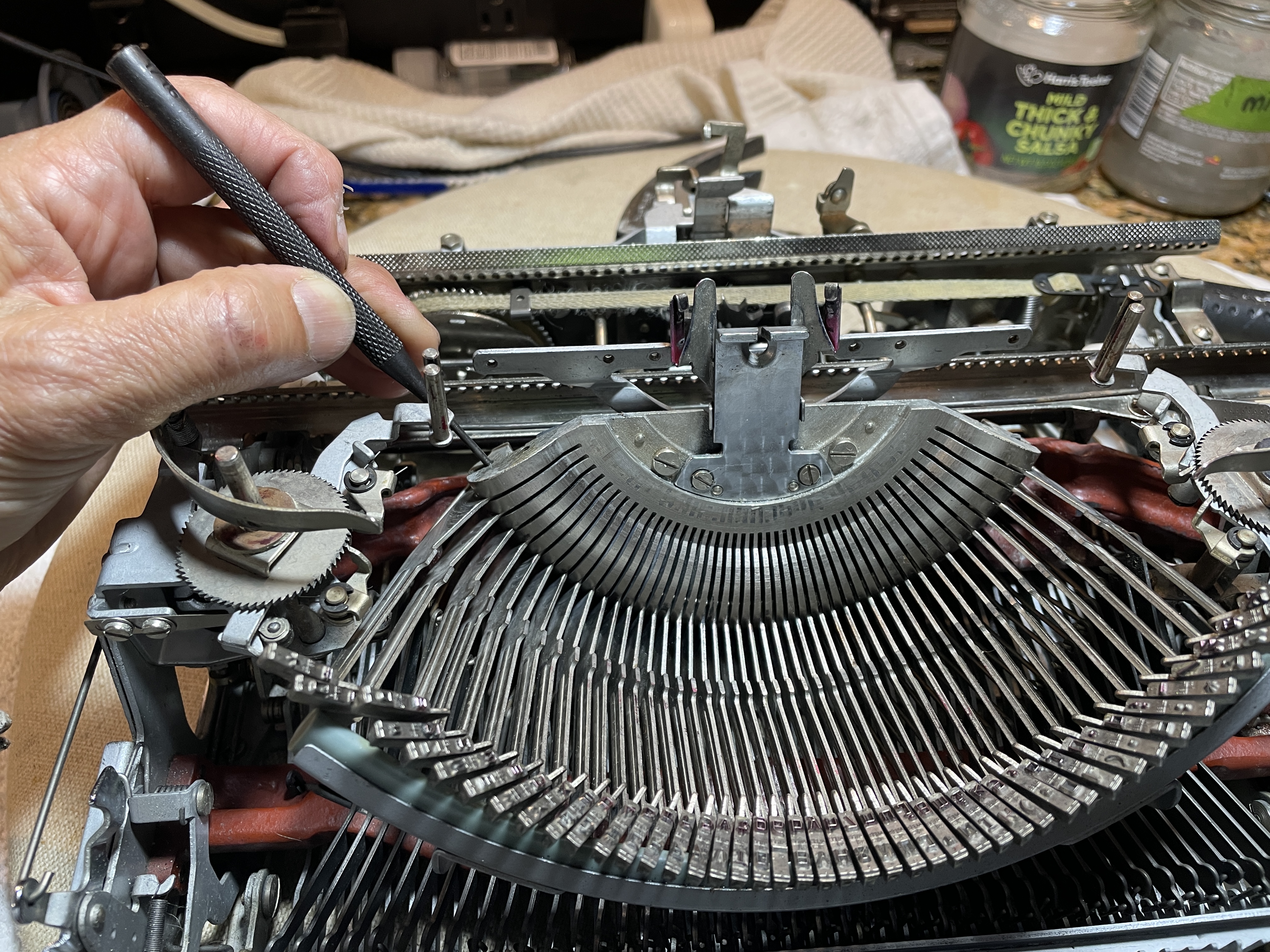 using thin punch to get segment fulcrum wire moving