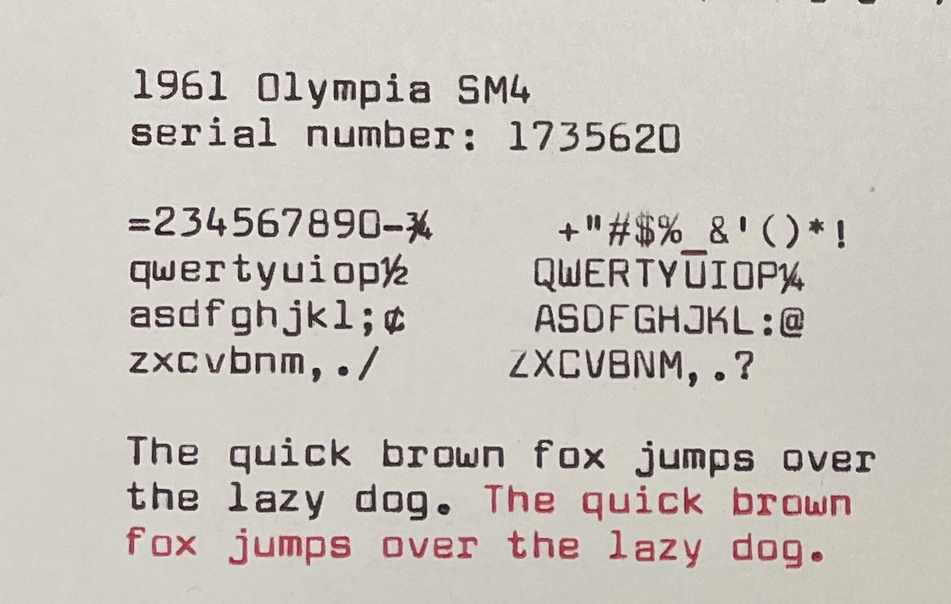 typeface sample Olympia SM4