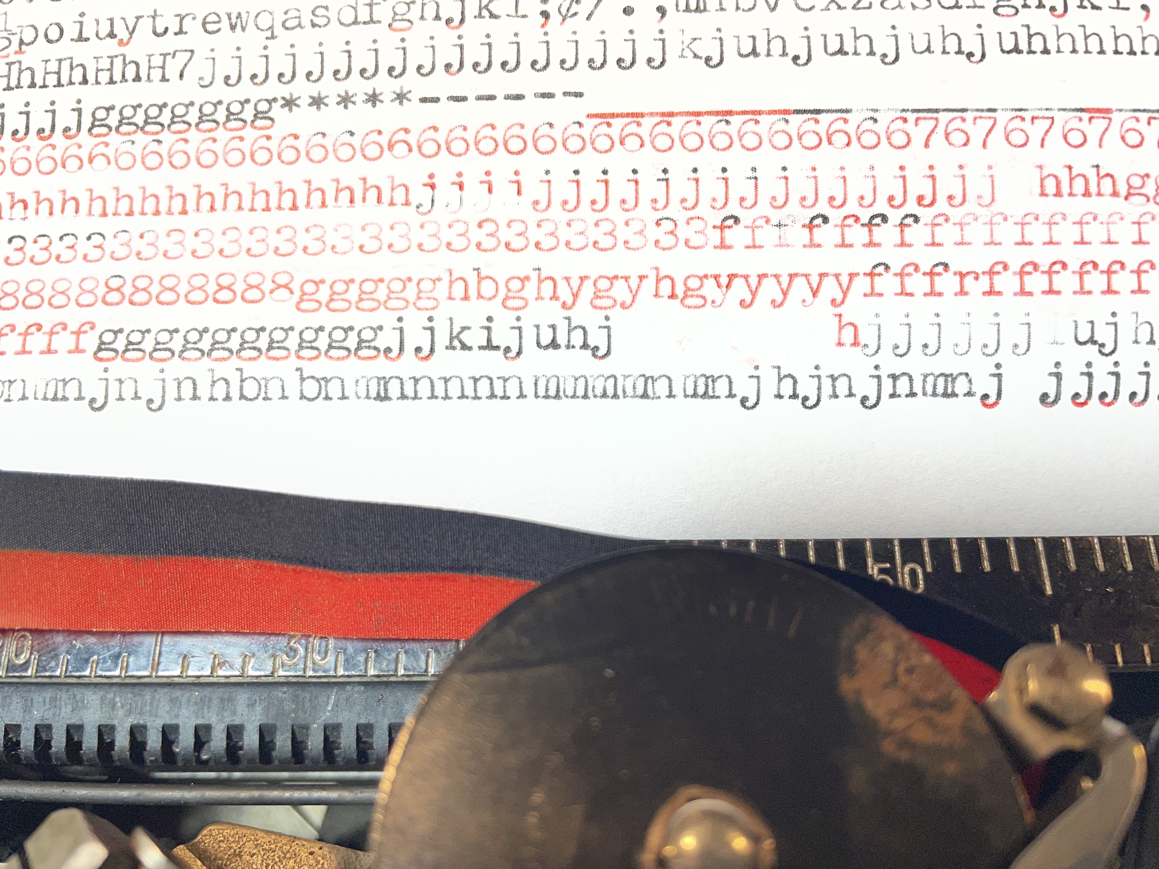 Bichrome bleeding on 1934 Remington Portable Model 5 typewriter