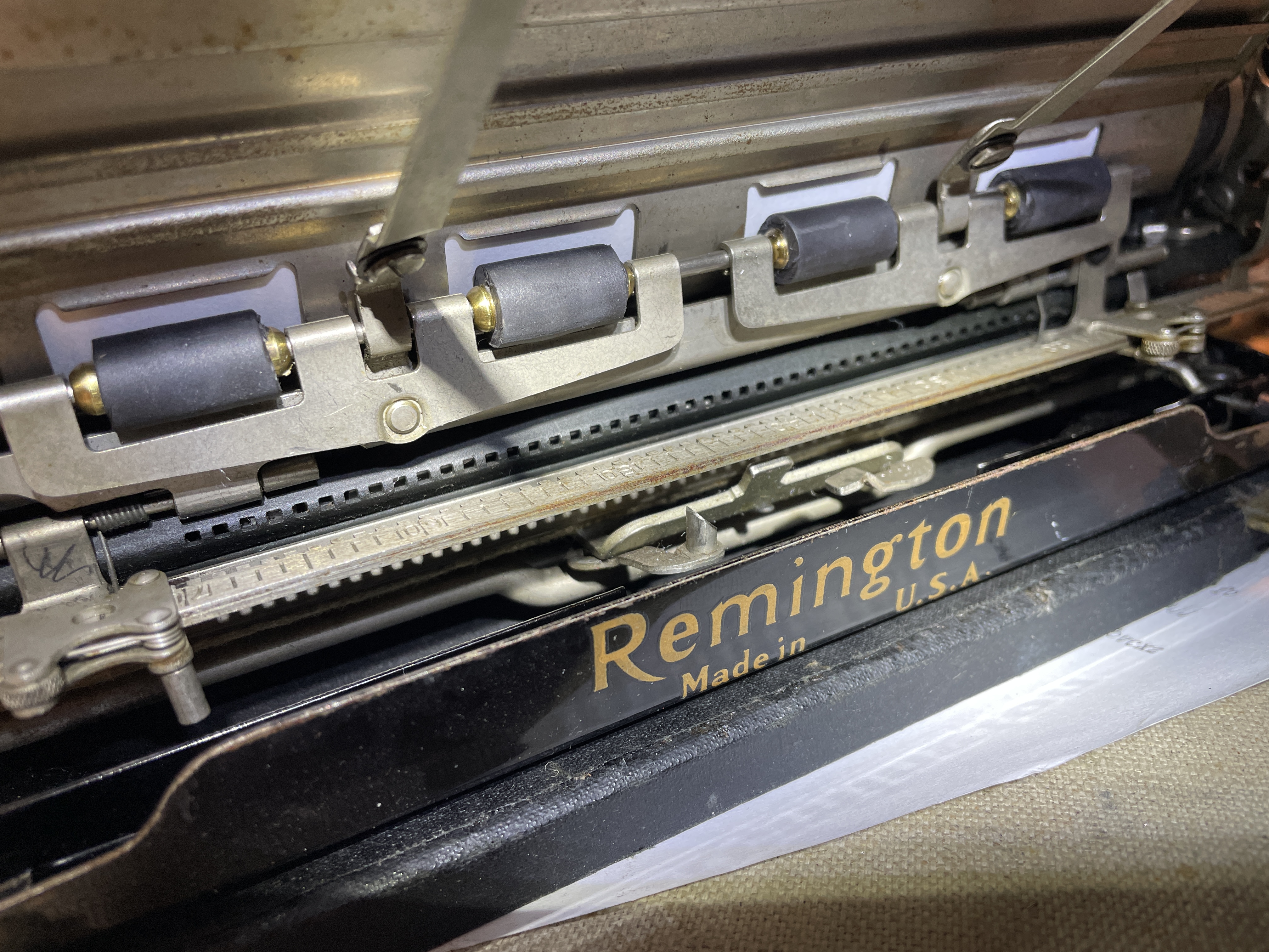 rear feed rollers rebuilt using layers of heat shrink rubber