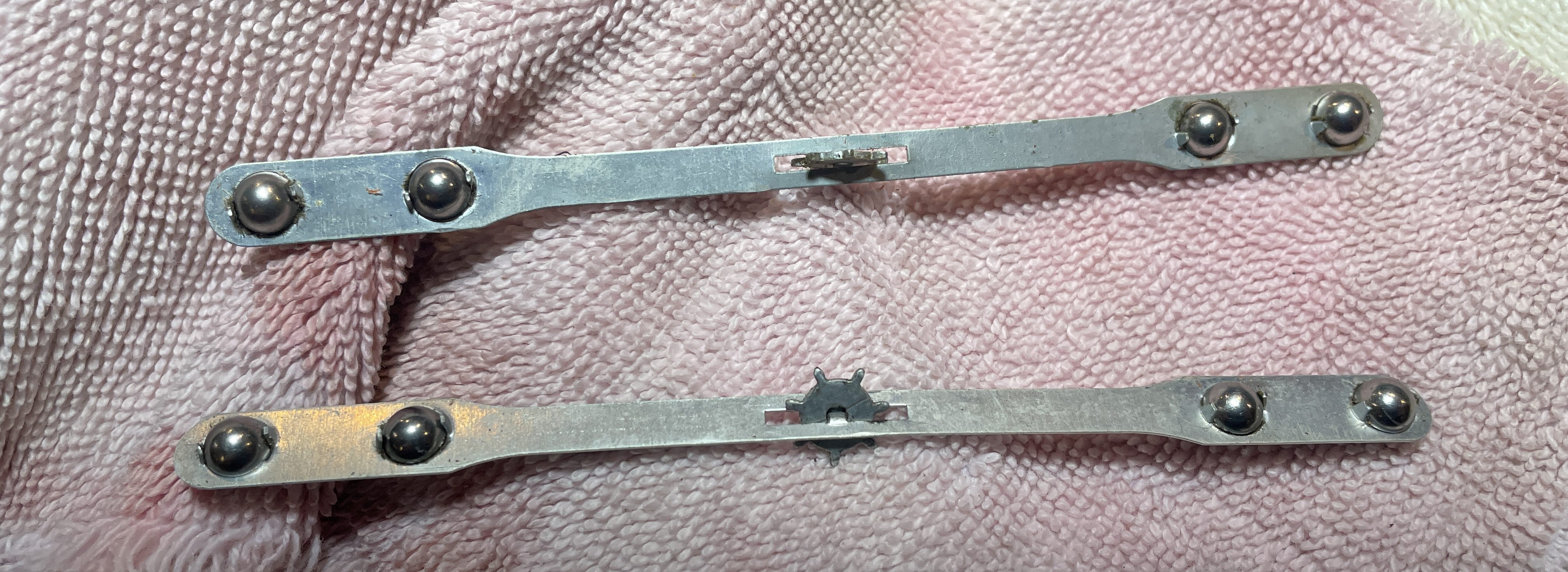 Metal bearing trucks on 1969 Consul 232 typewriter