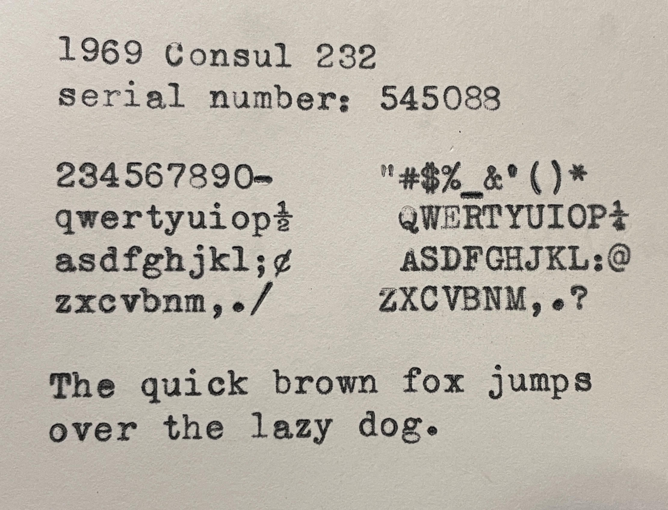 type sample of consul 232