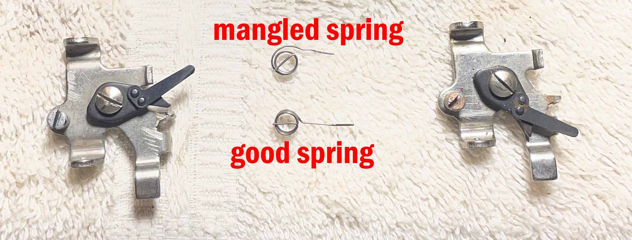 mangled spring that controls loose dog of Consul 232 typewriter
