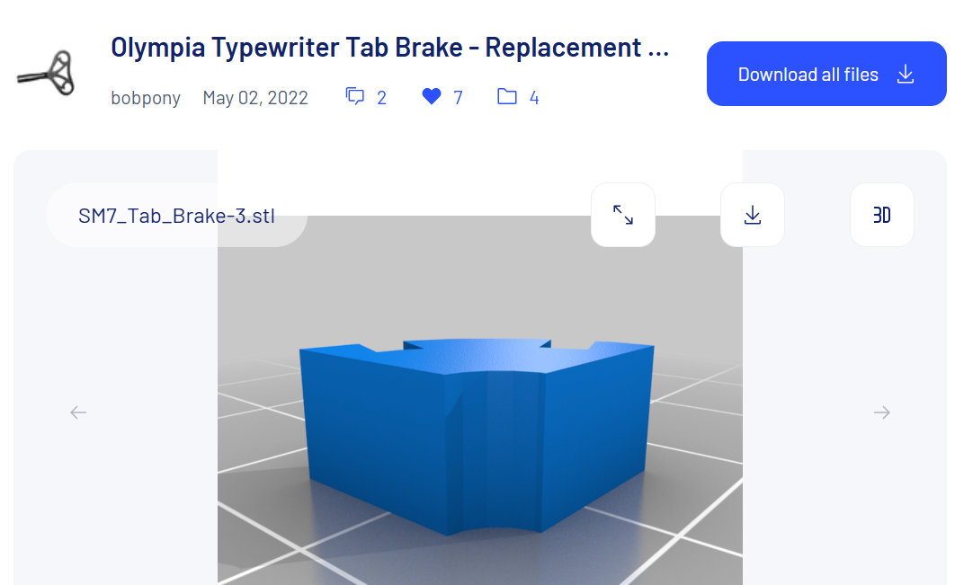 Olympia SM tabulator brake body segment