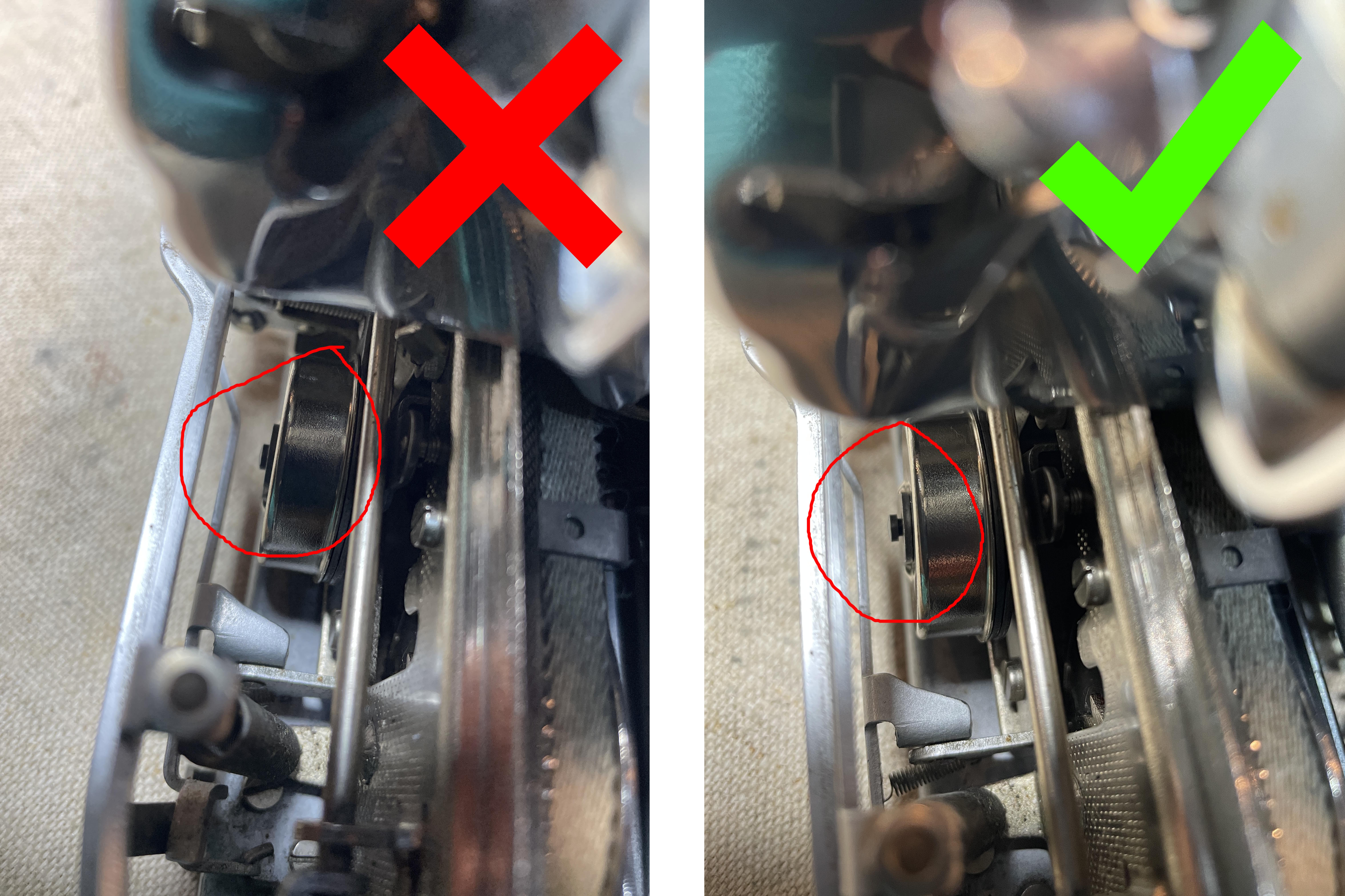 pinion rod needs to be positioned all the way through the tab brake or you won't get the E-clip on