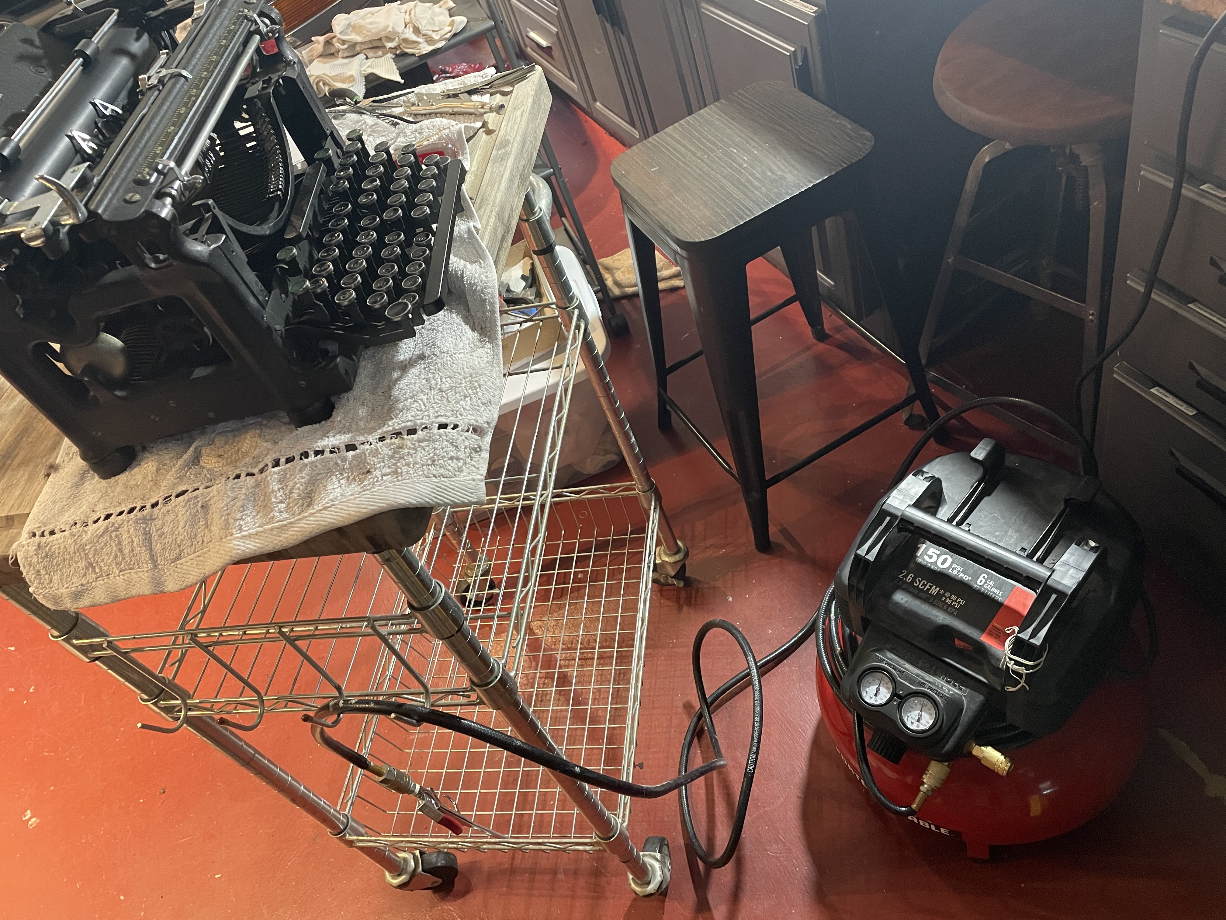 air compressor blow out for 1940 Underwood Master