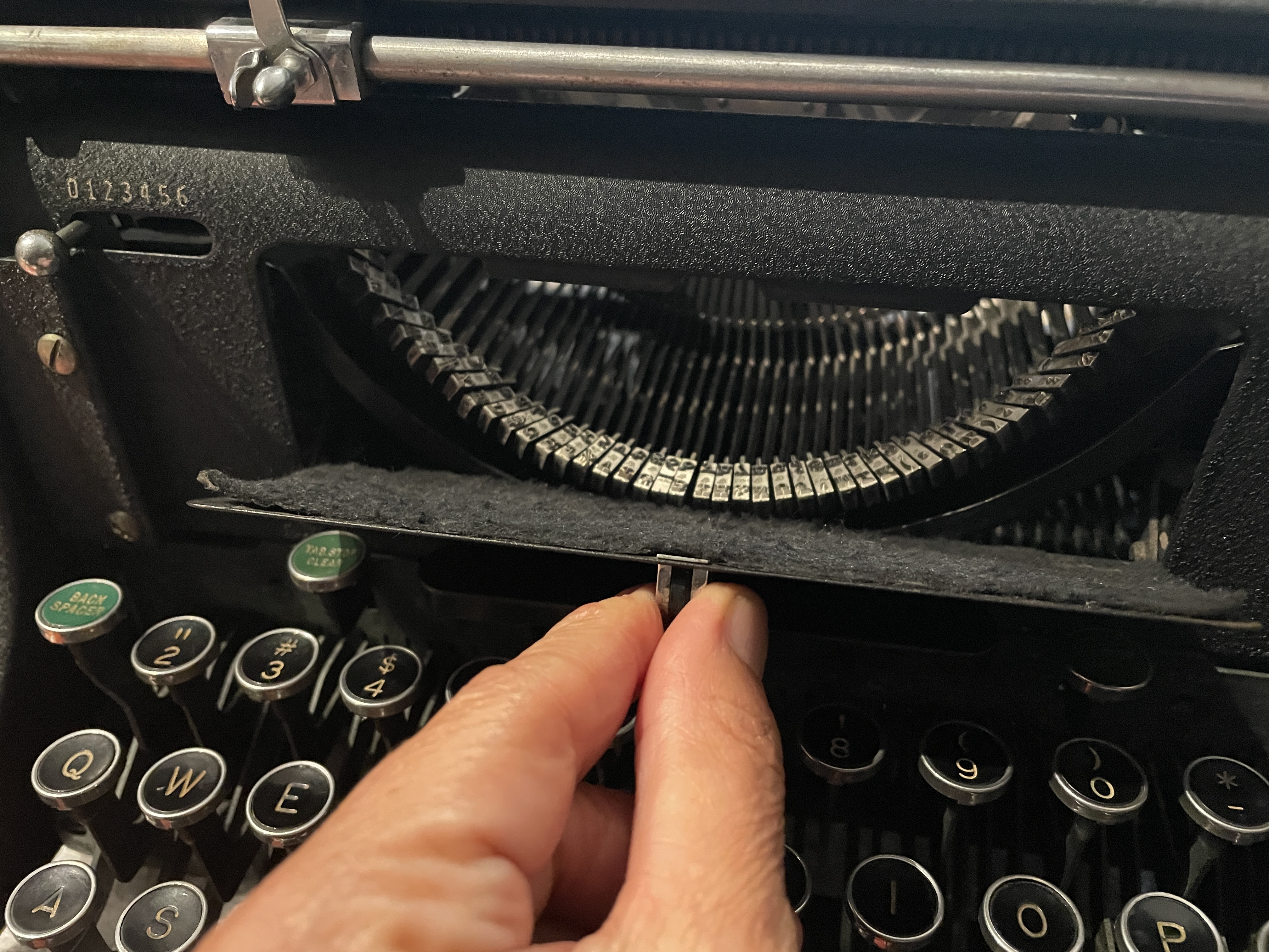door in front of Underwood Master for type cleaning