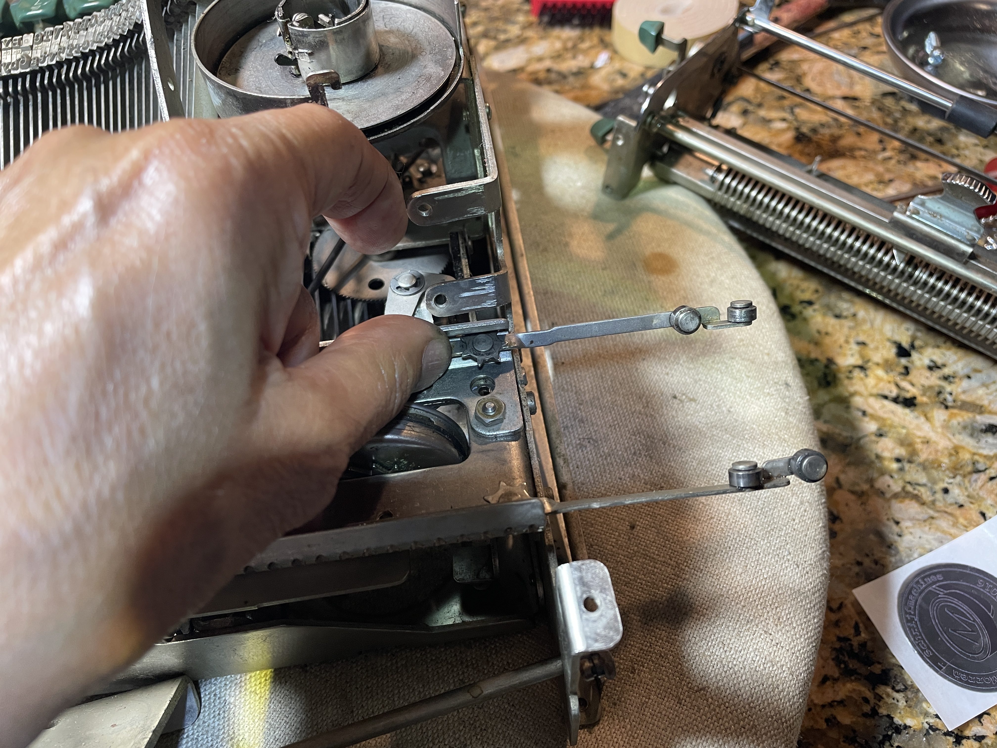 replacing carriage on 1958 Remington Quiet-Riter typewriter