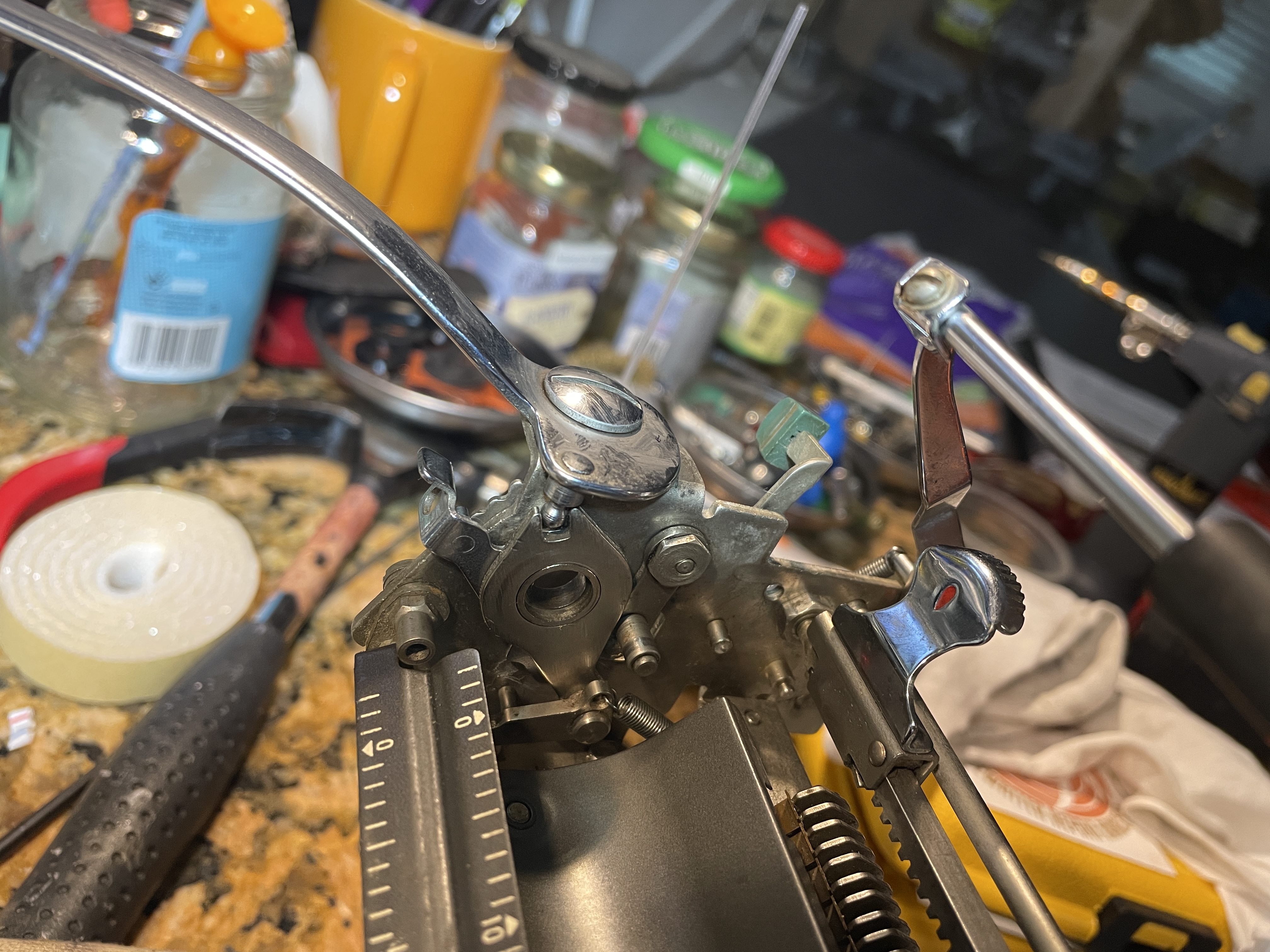 index set up platen on 1958 Remington Quiet-Riter typewriter
