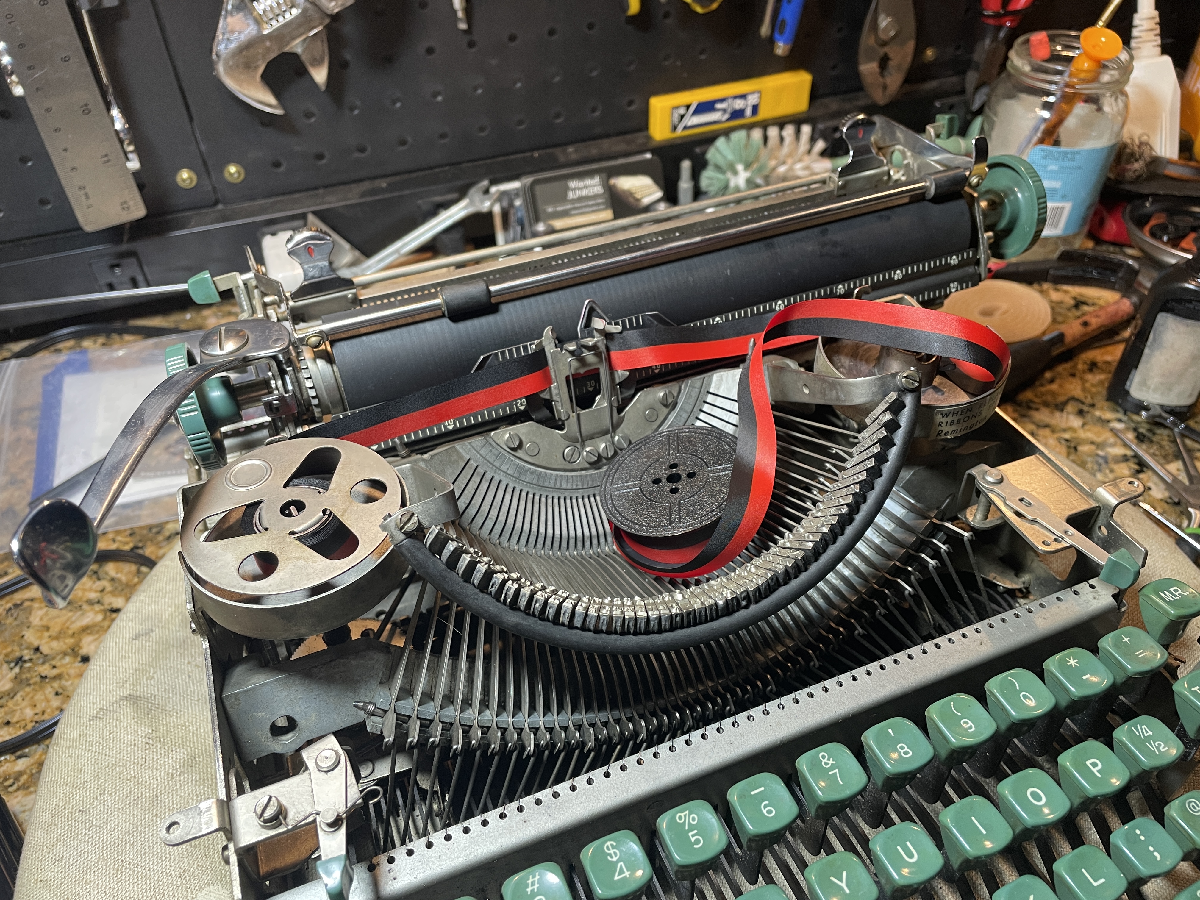 ribbon spool 1958 Remington Quiet-Riter typewriter