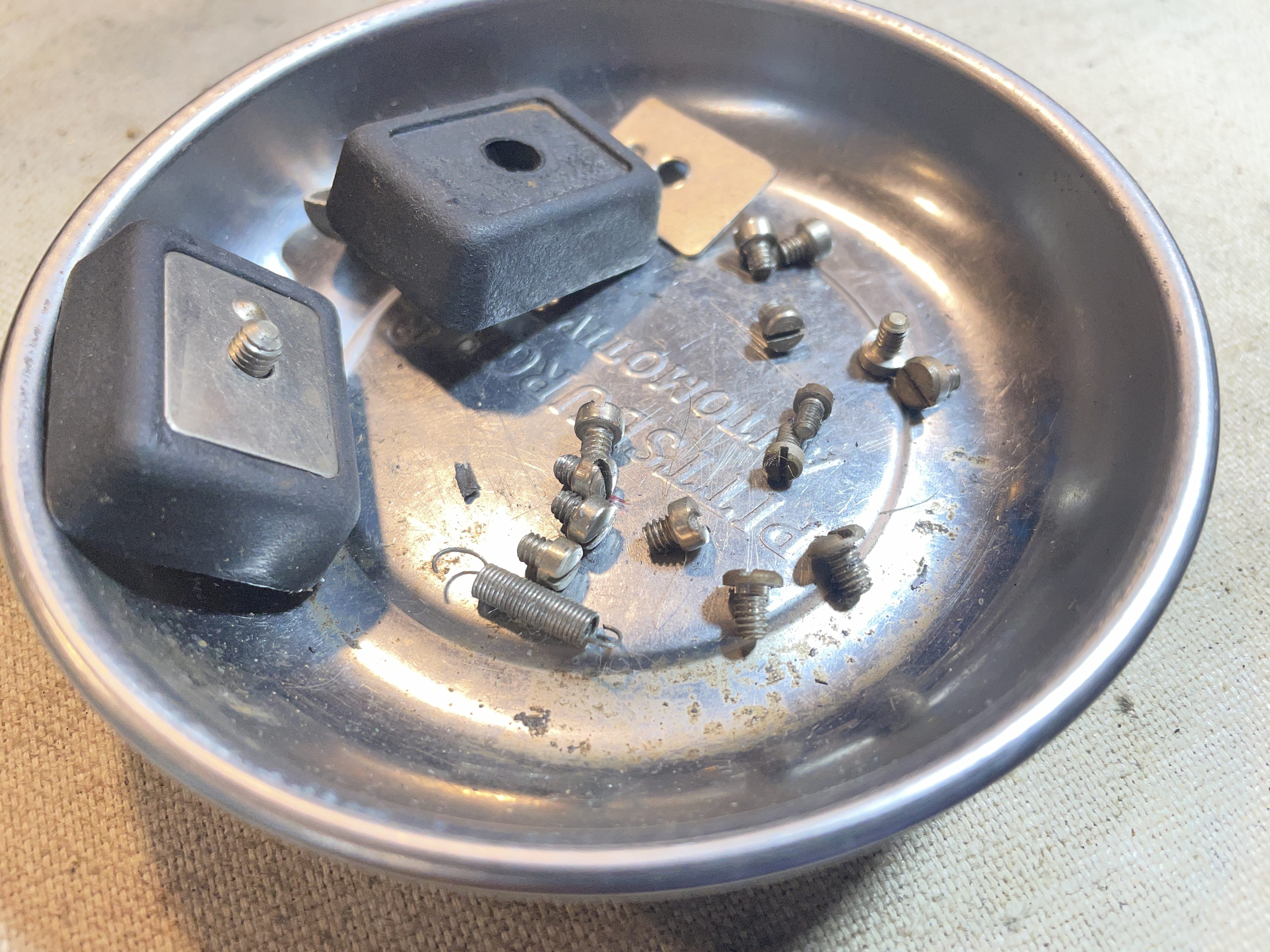 screws from 1958 Remington Quiet-Riter typewriter