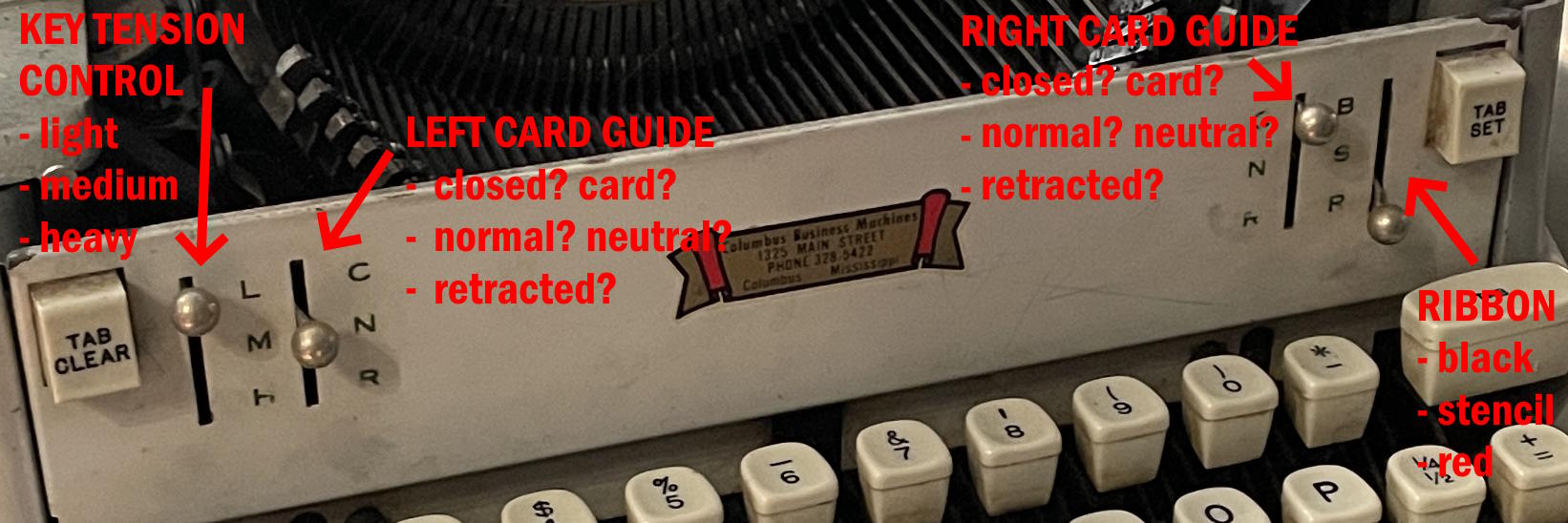 control panel on 1962 R. C. Allen VisOmatic A