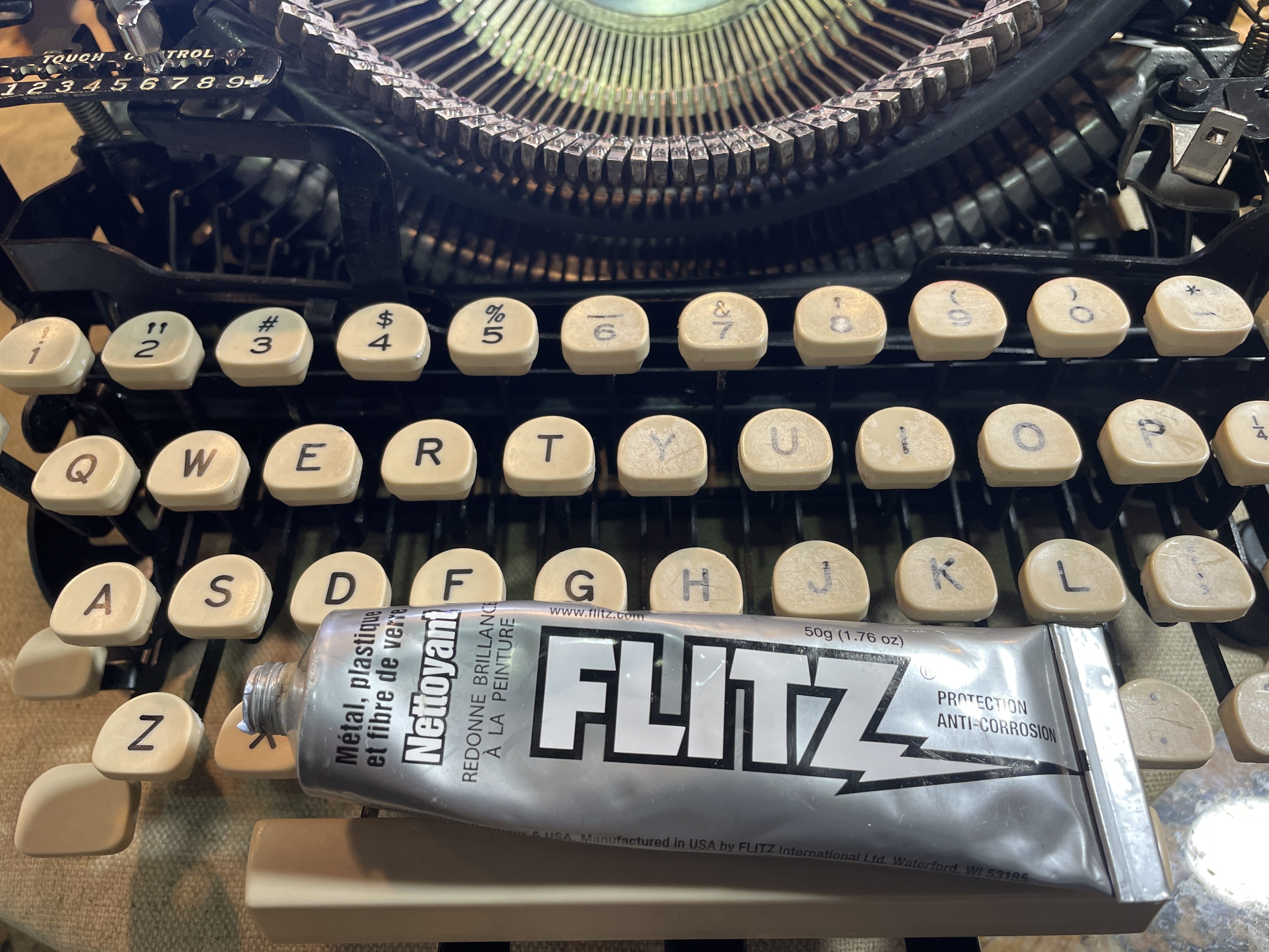 Flitz metal and plastic polish good for hazy plastic keys
