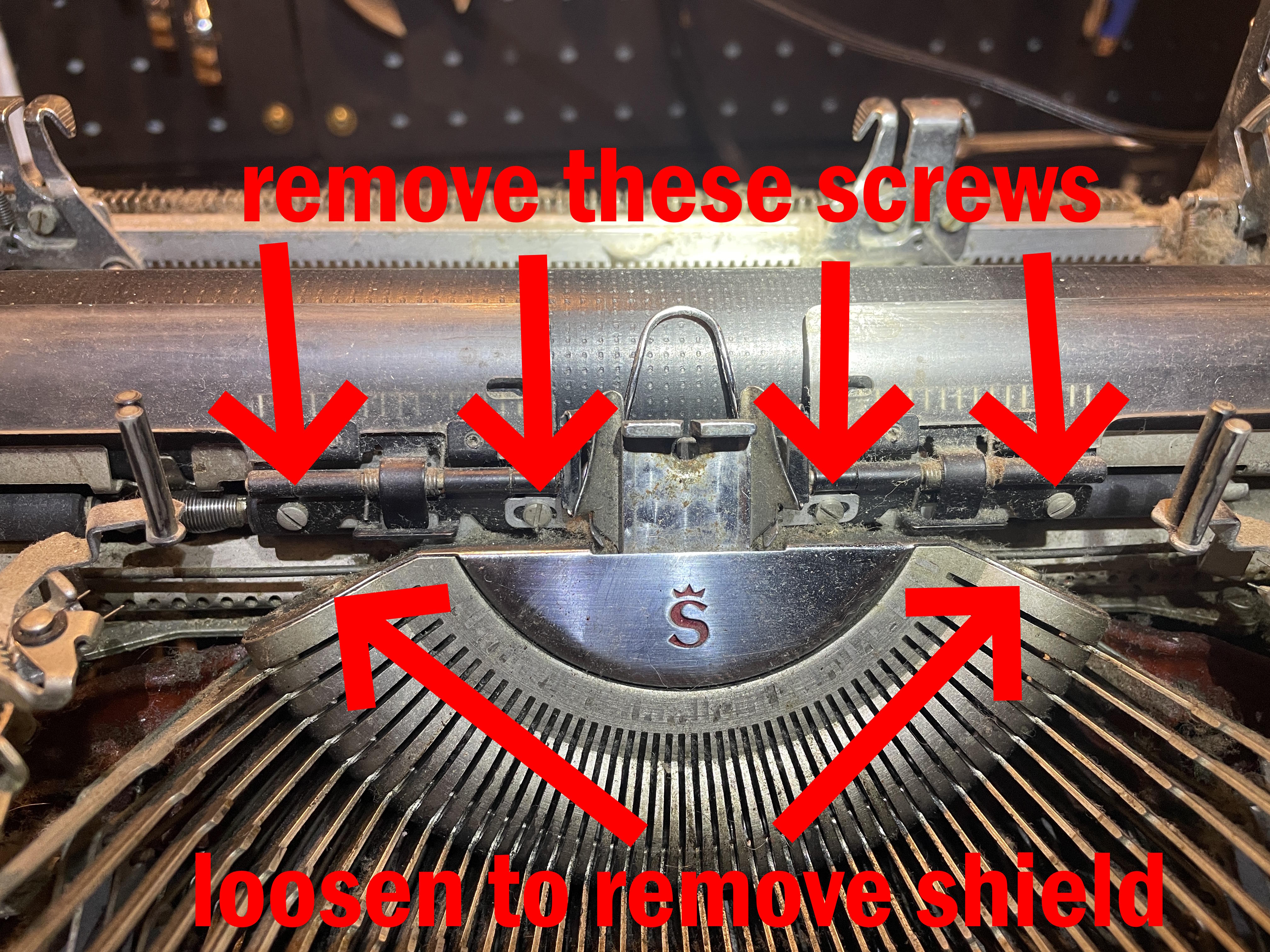 removing segment shield, plastic aligning scales and car guide on Olympia SM4
