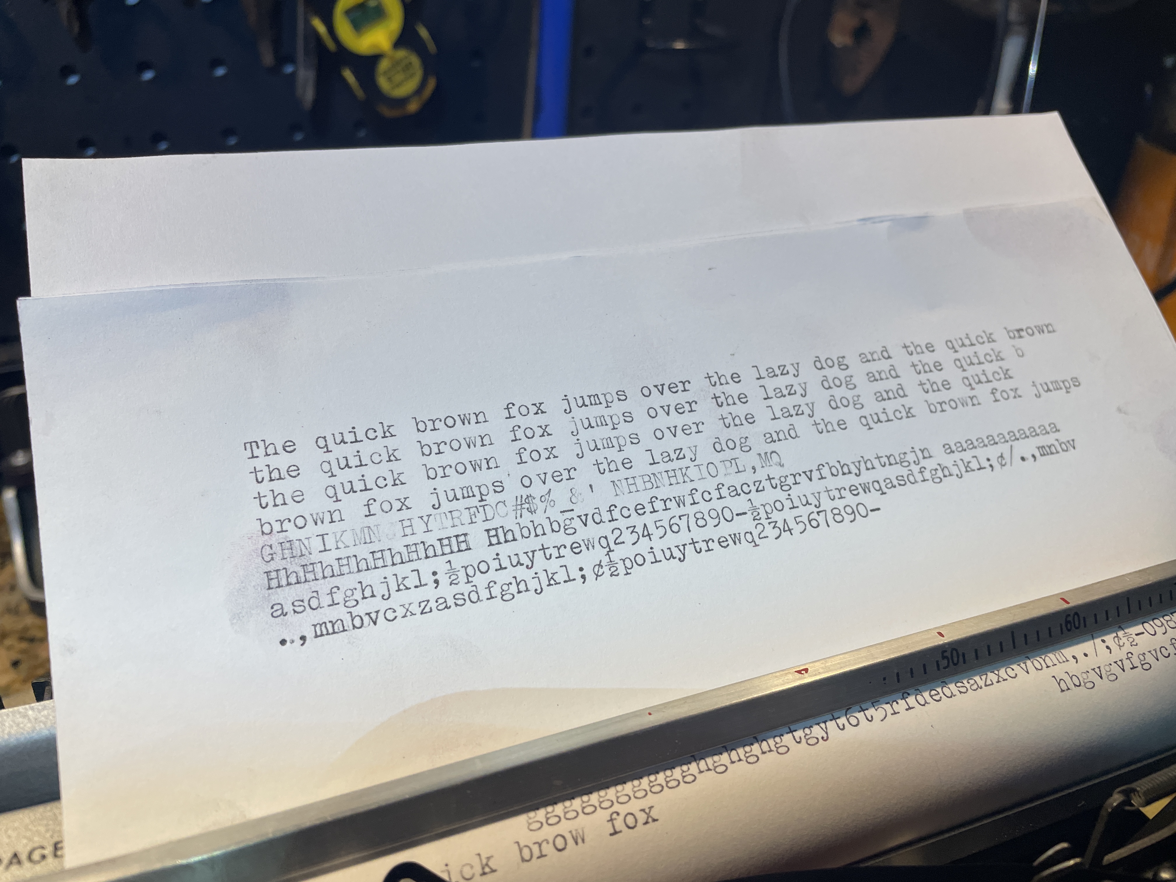 typing sample on Smith-Corona Corsair Deluxe made in England