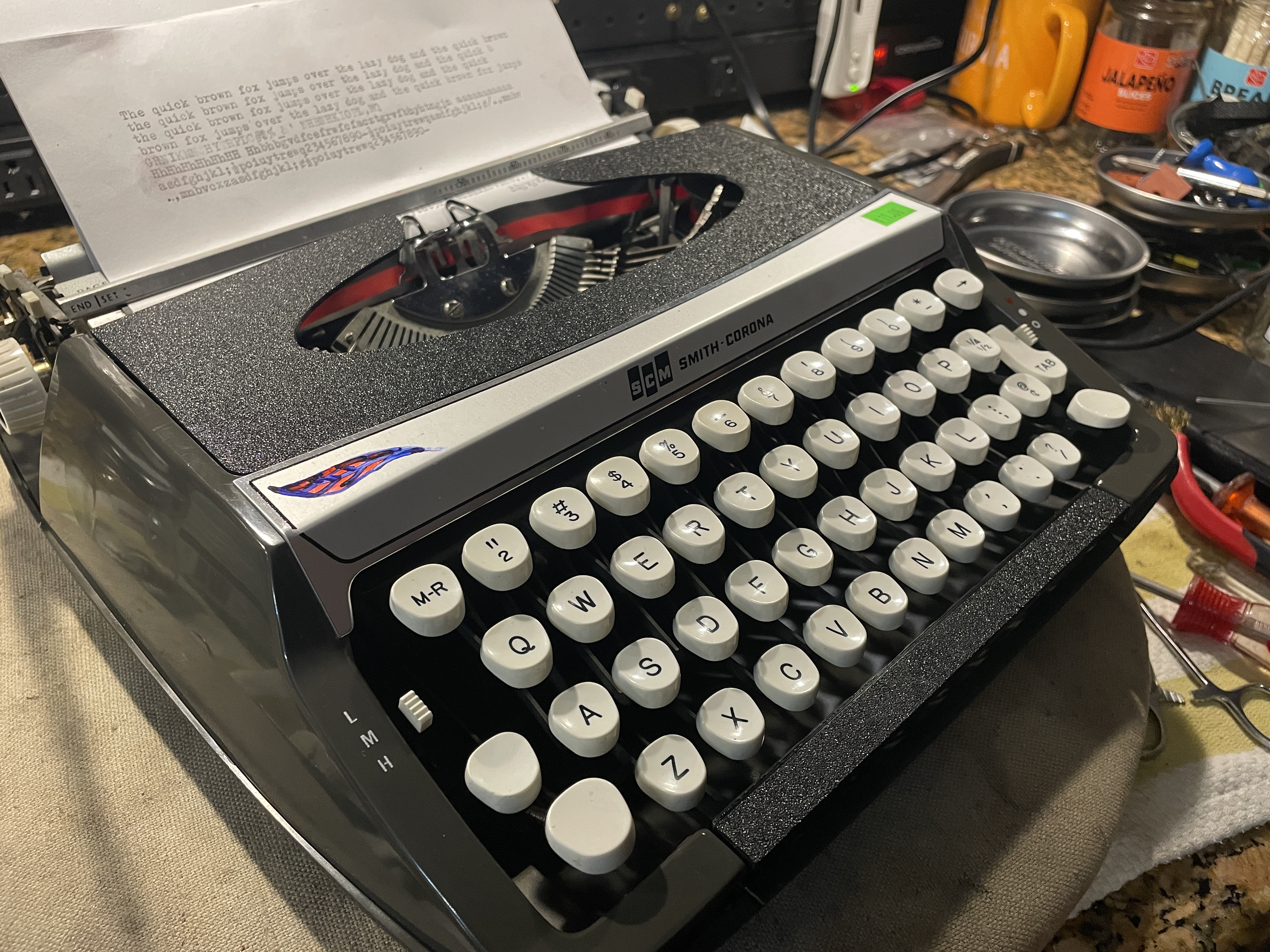 3D printed ribbon cover for Smith-Corona Corsair Deluxe made in England