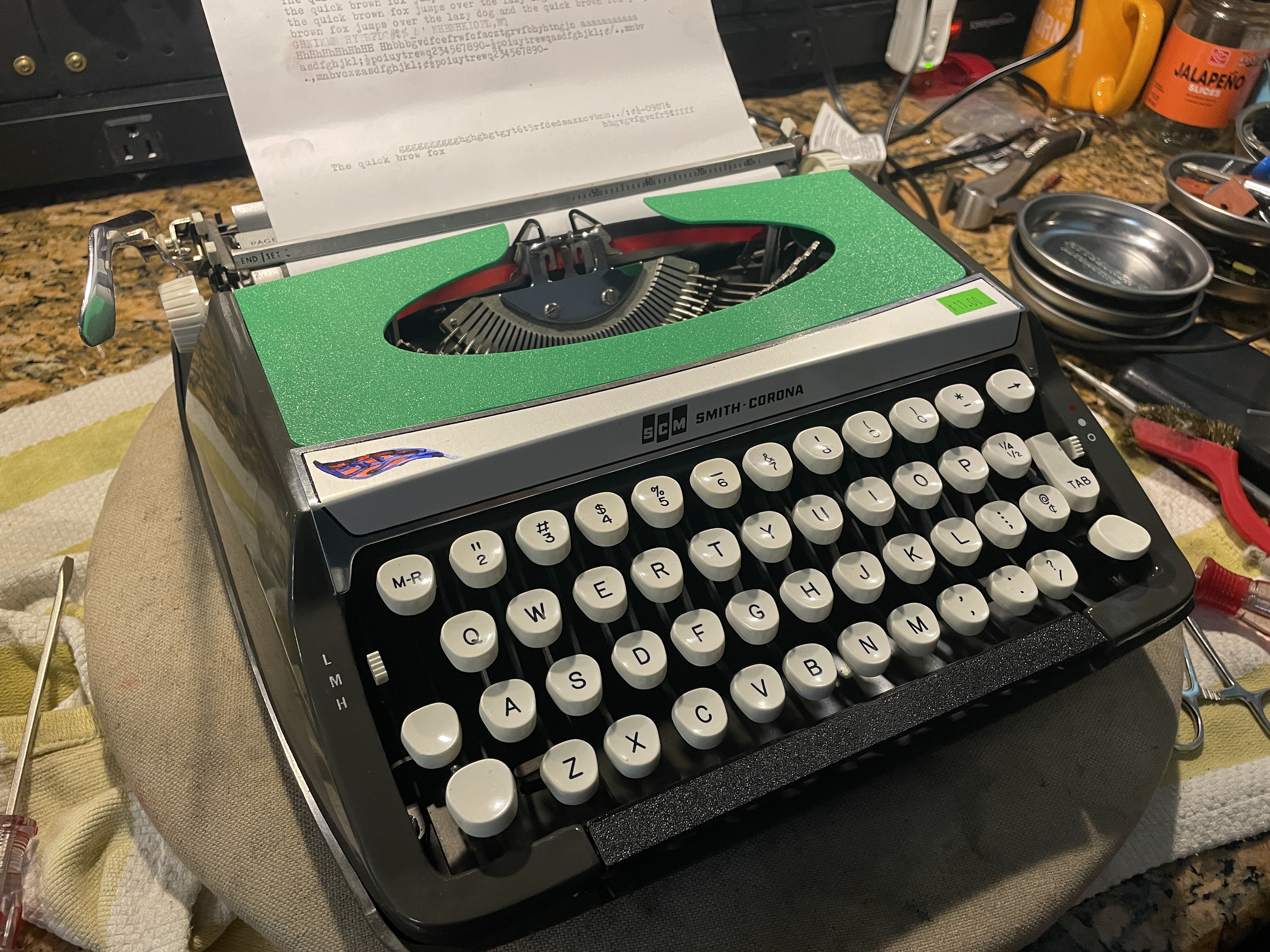 3D printed ribbon cover for Smith-Corona Corsair Deluxe made in England