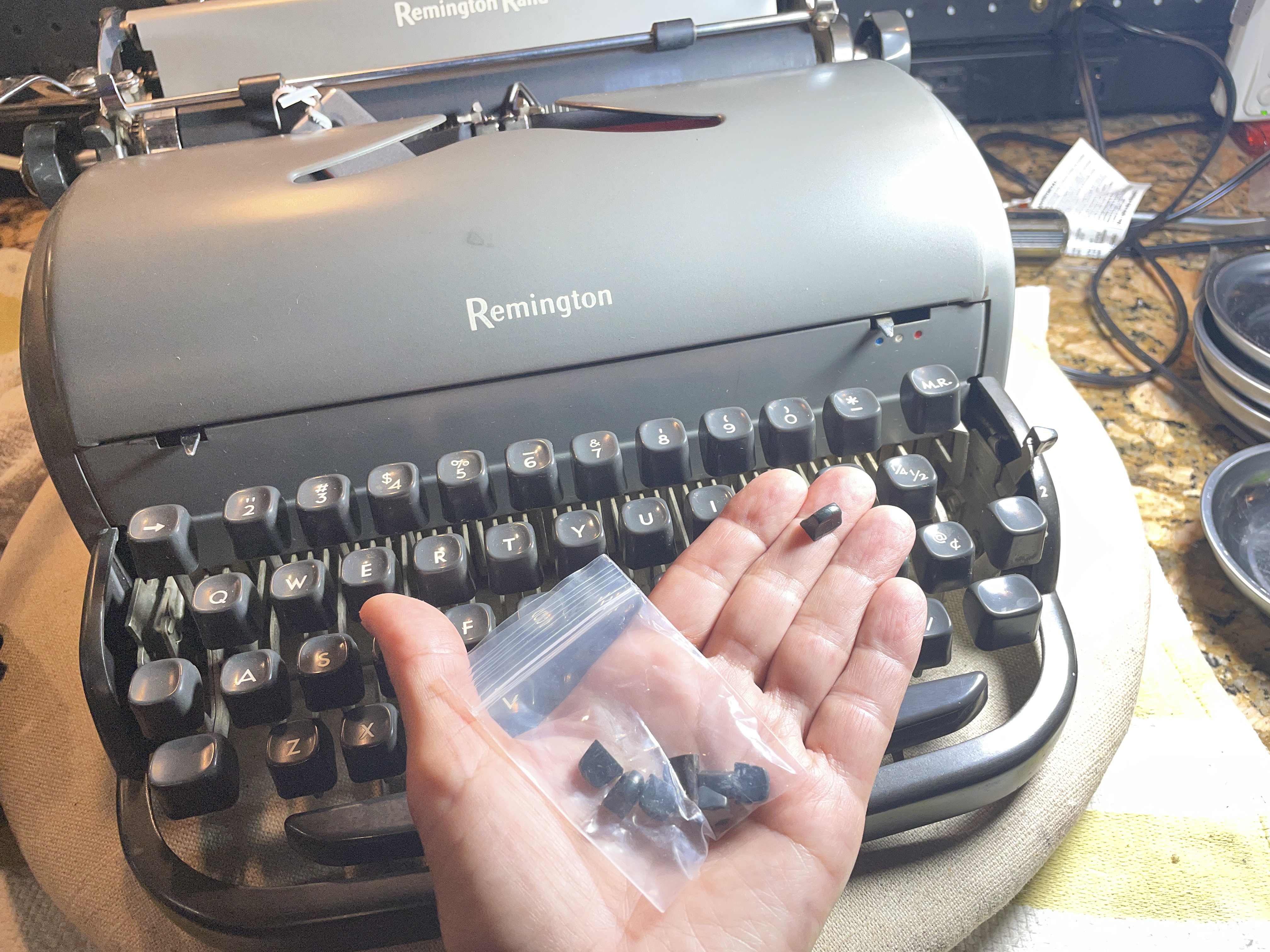 finger controls for Remington Portable