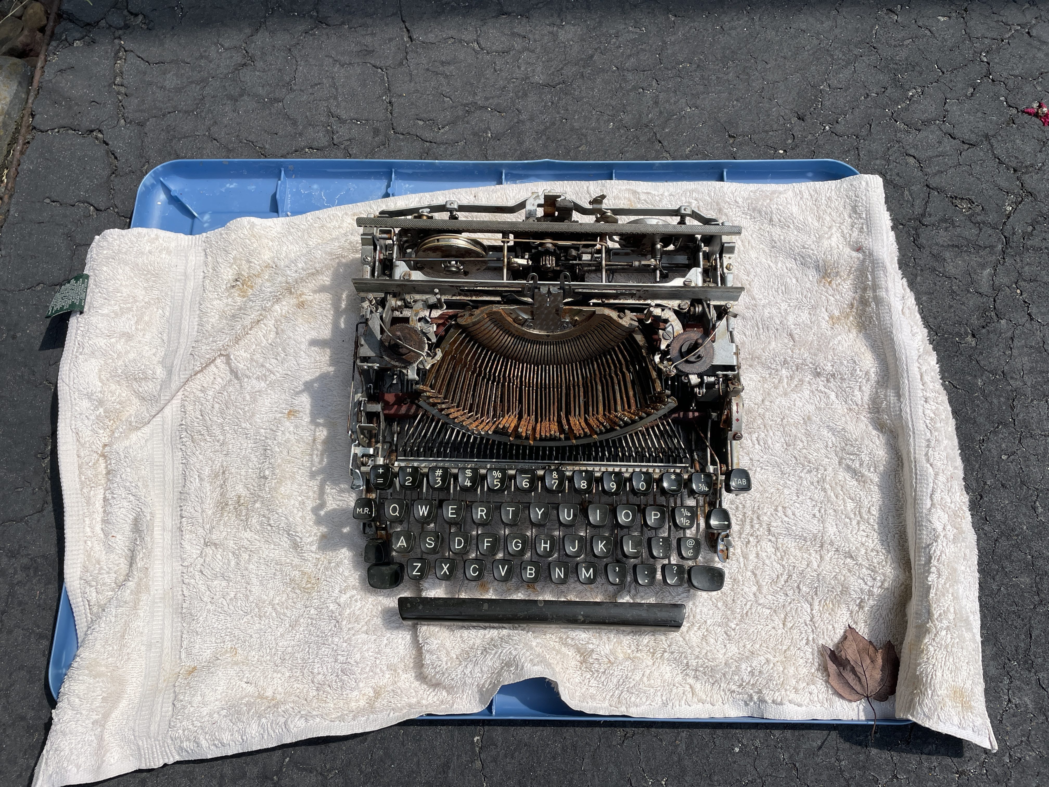 after vinegar soak for rust of 1957 Olympia SM3 typewriter