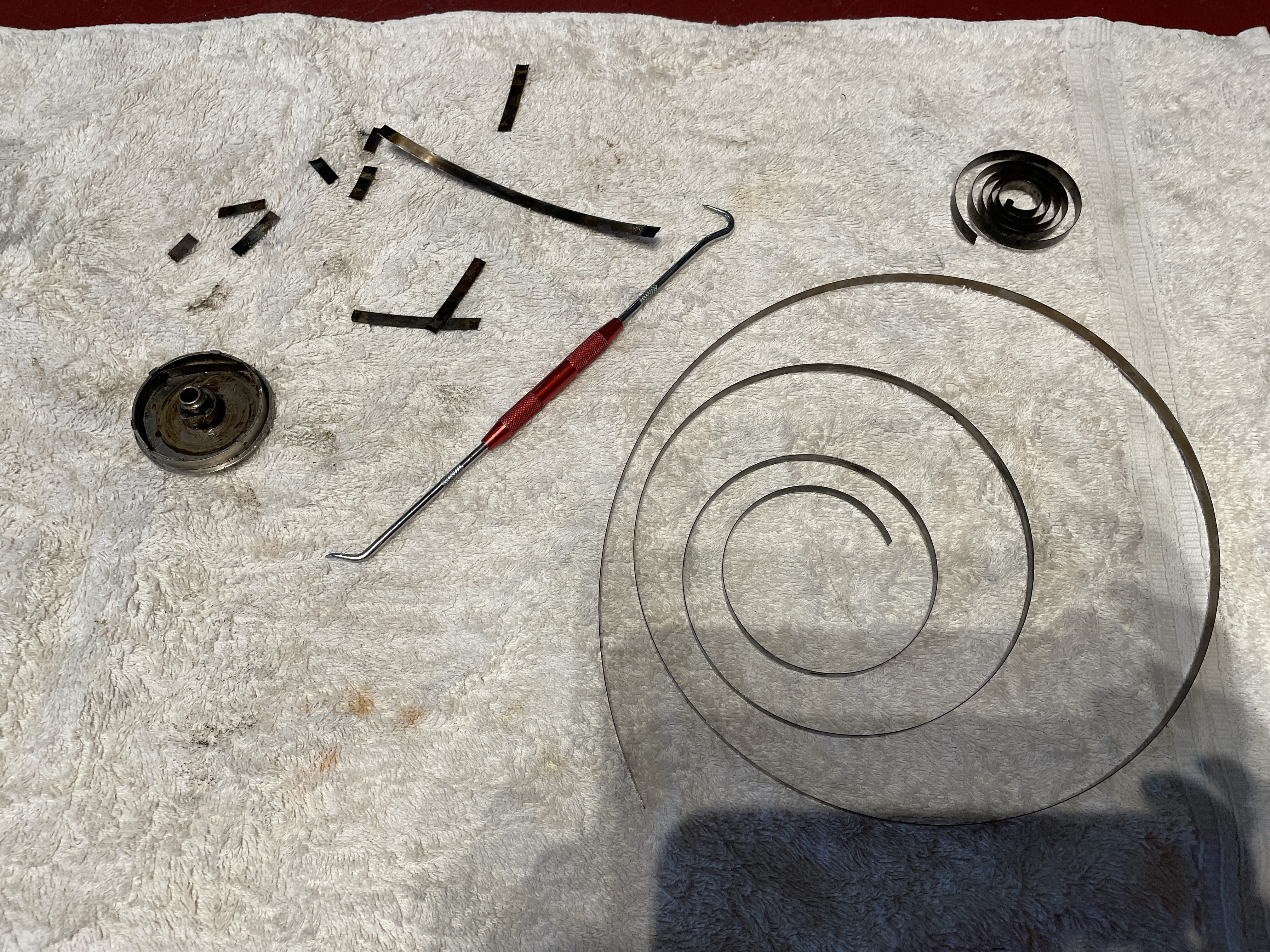 broken mainspring from Olympia SM3 typewriter