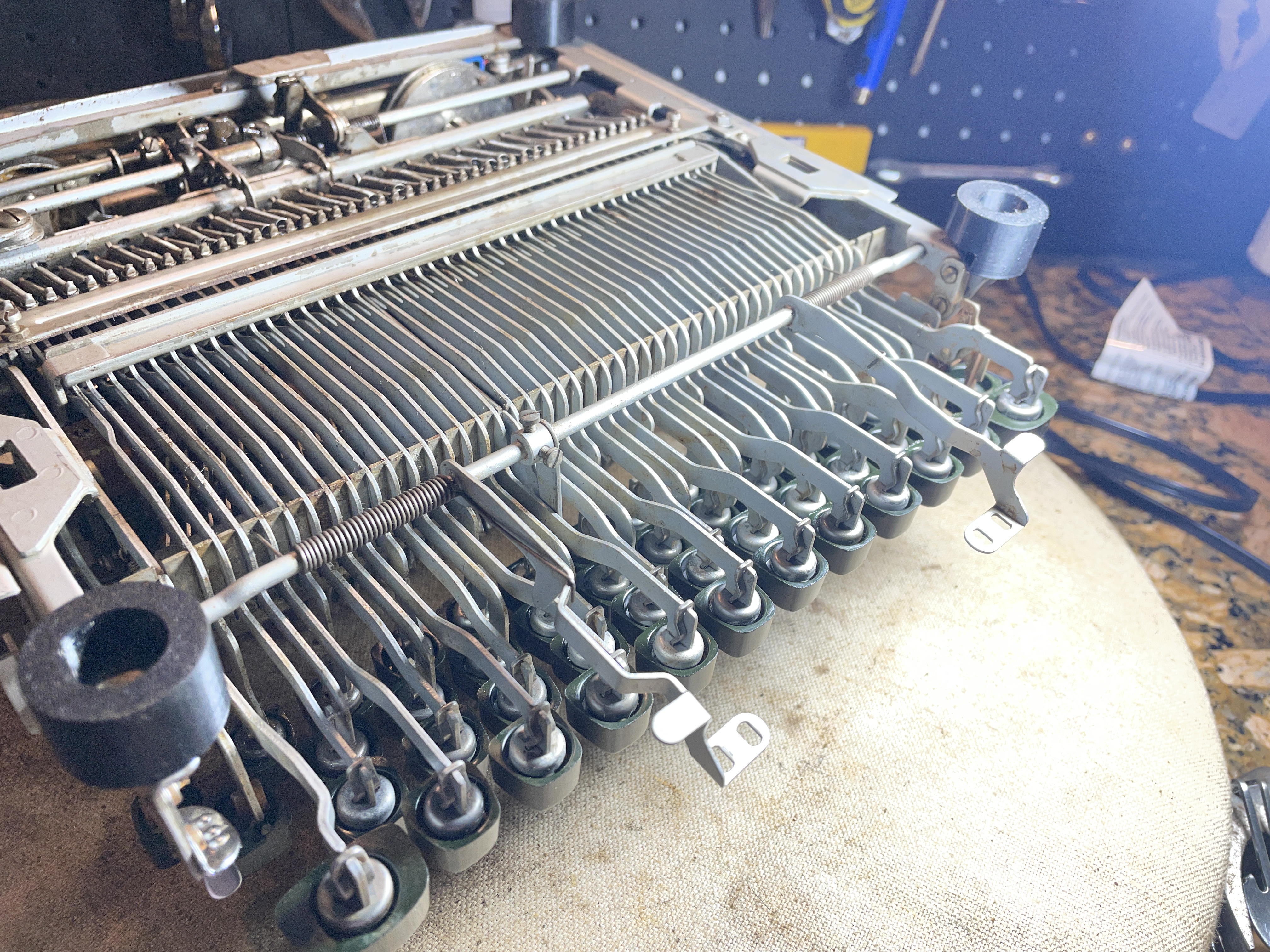 Clean cushioned keytops on 1957 Olympia SM3 typewriter