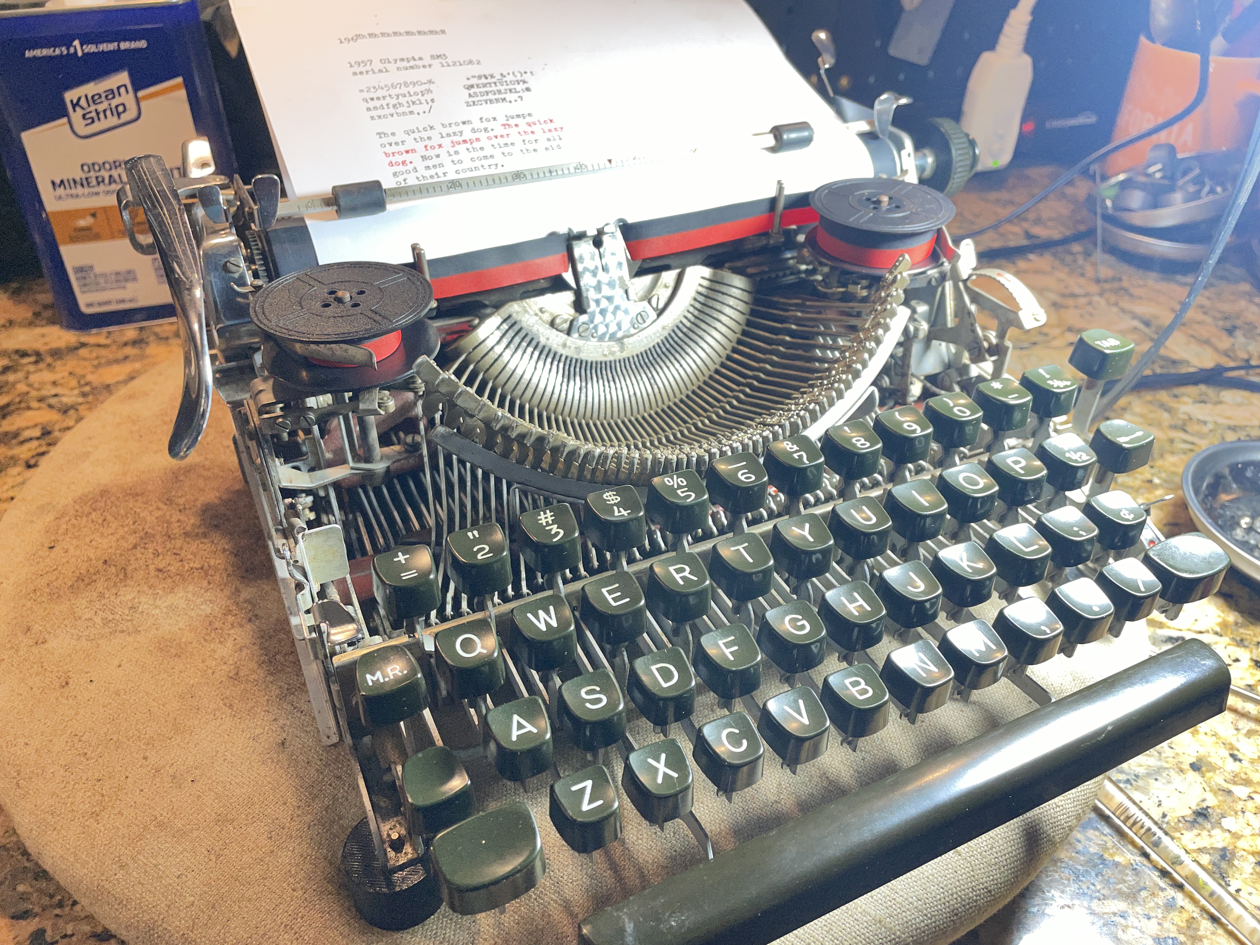 1957 Olympia SM3 typewriter after cleaning