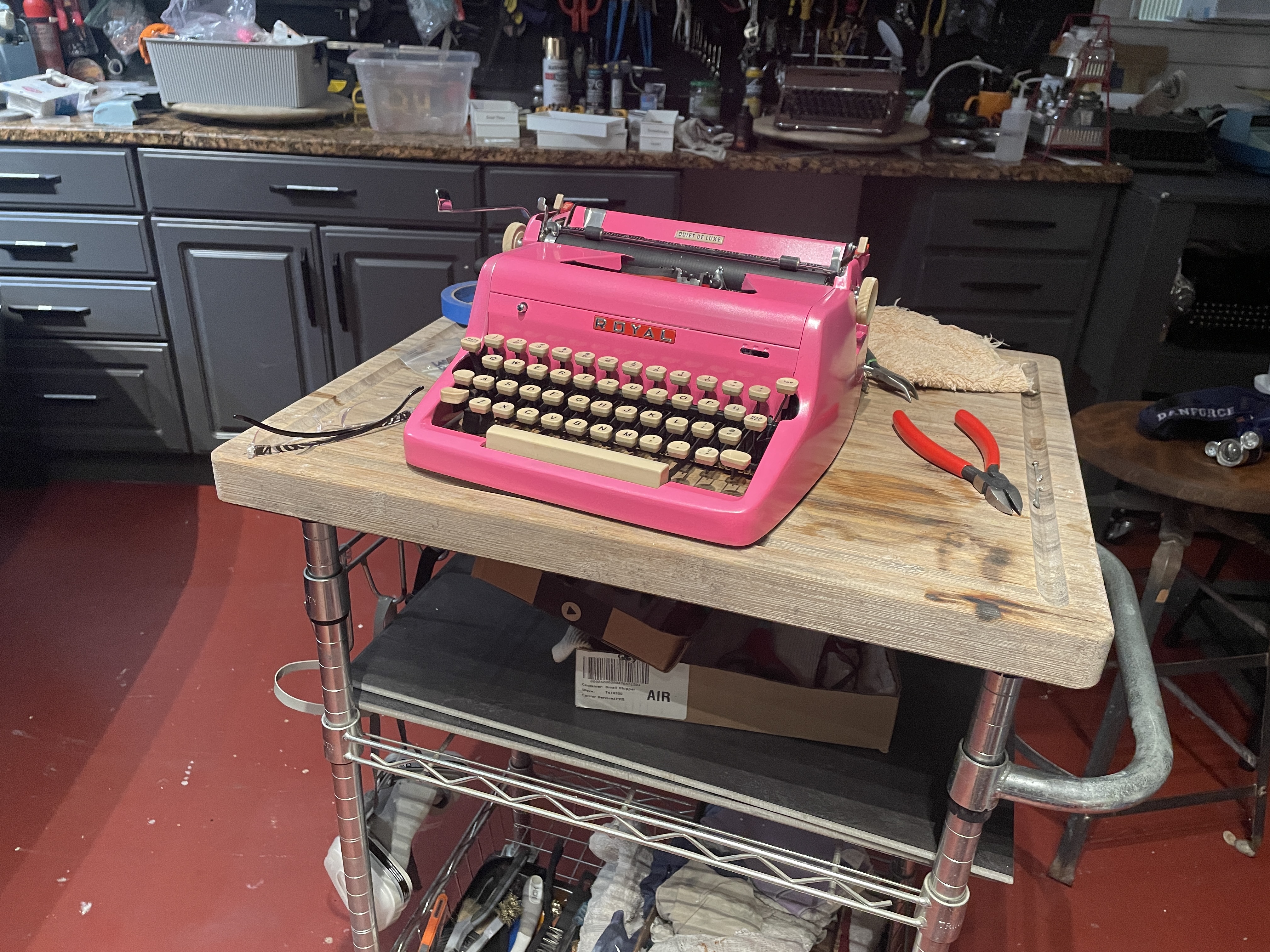 Royal Quiet De Luxe powder coating typewriter in Prismatic Powders Cosmic Sassy